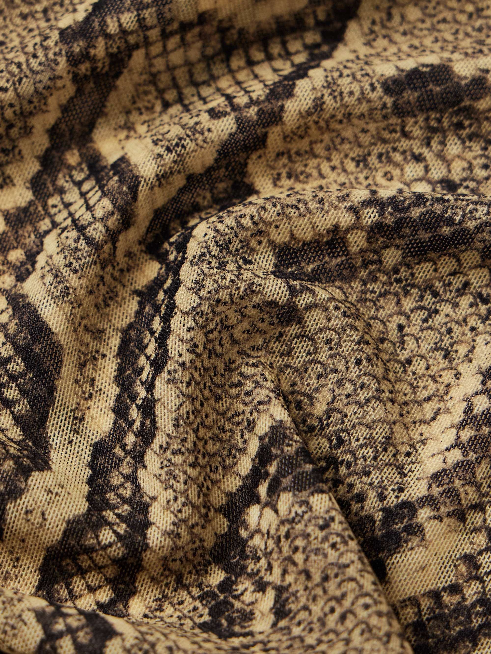 Slim-Fit Snake-Print Stretch-Mesh T-Shirt view