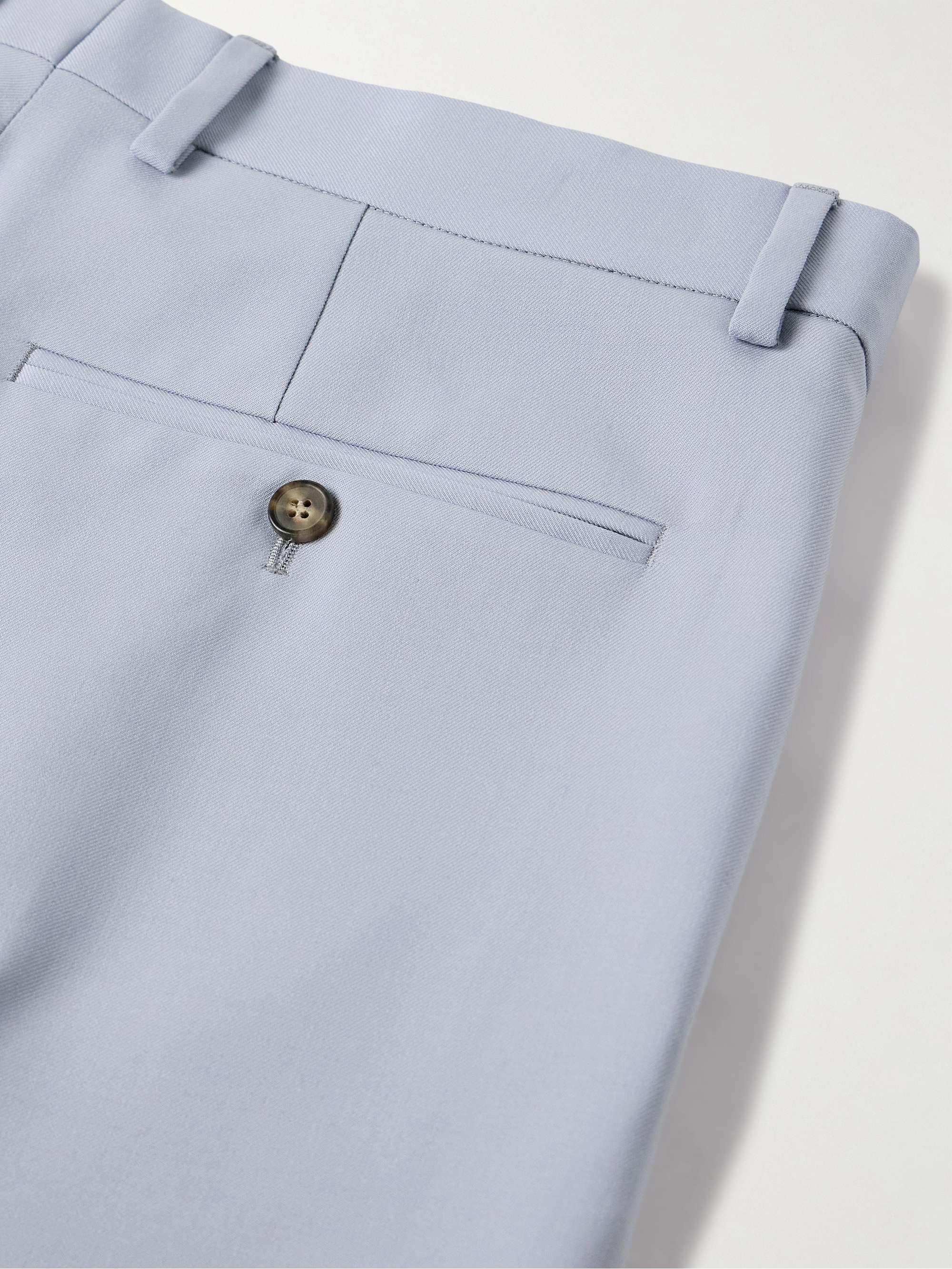 Wide-Leg Pleated Wool and Mohair-Blend Twill Trousers view