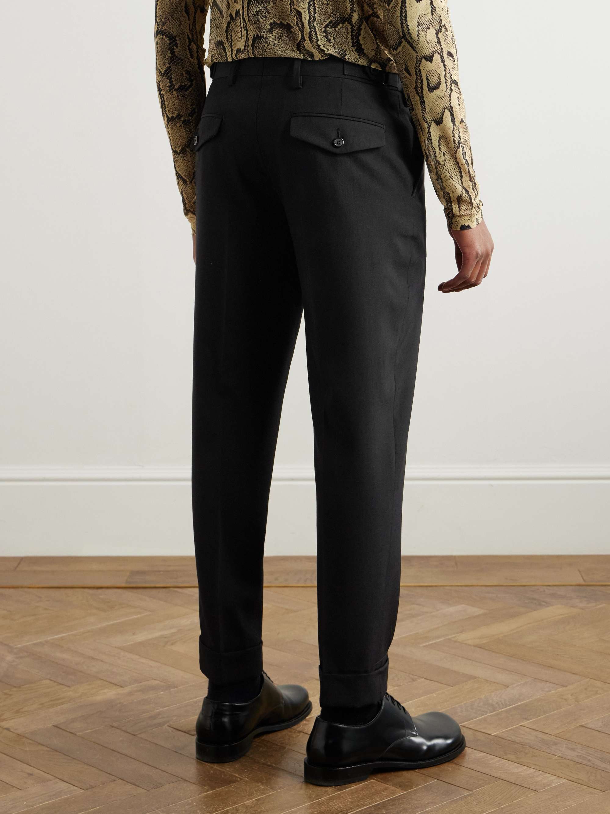 Slim-Fit Straight-Leg Wool Trousers view