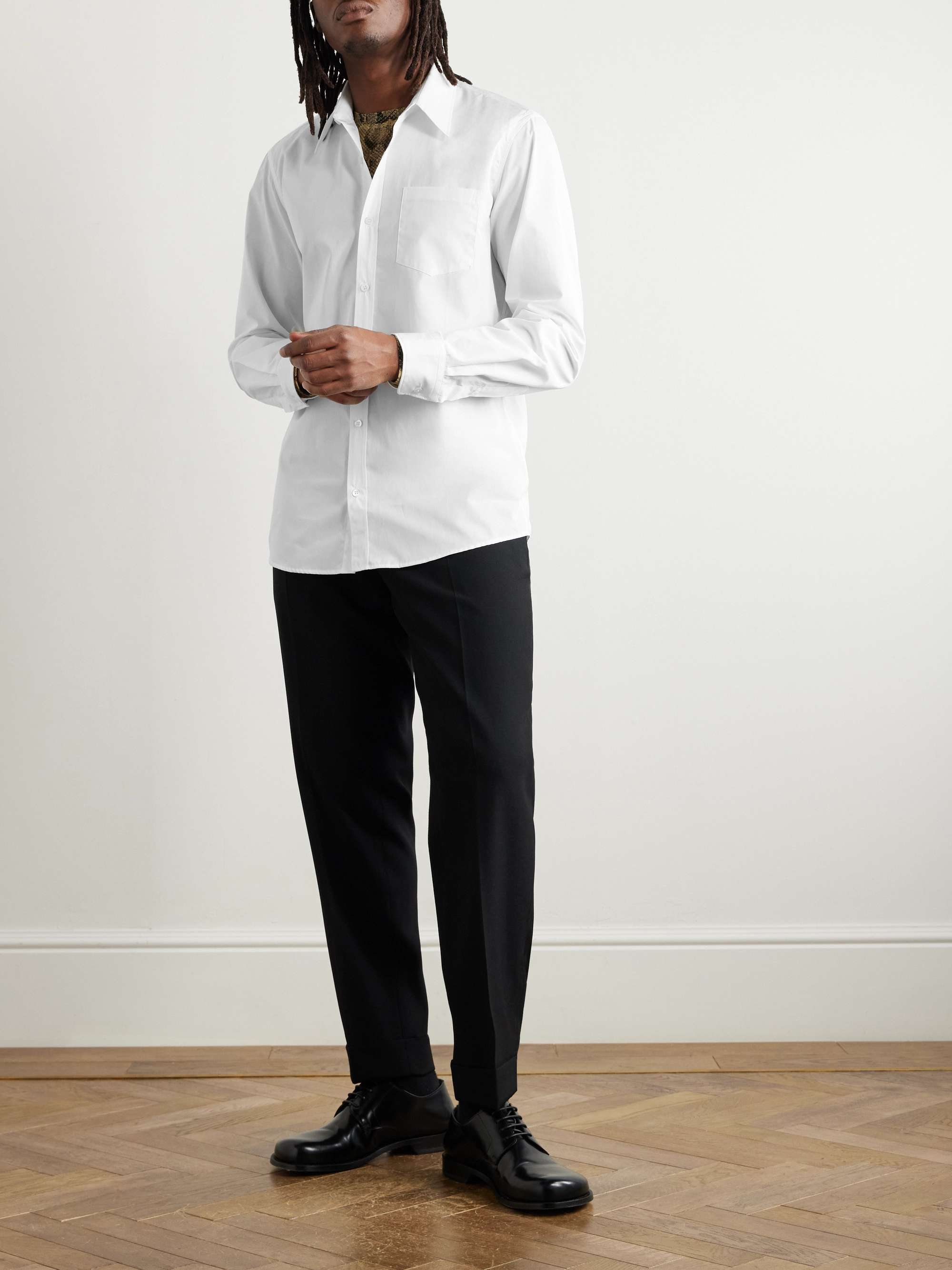 Slim-Fit Straight-Leg Wool Trousers view