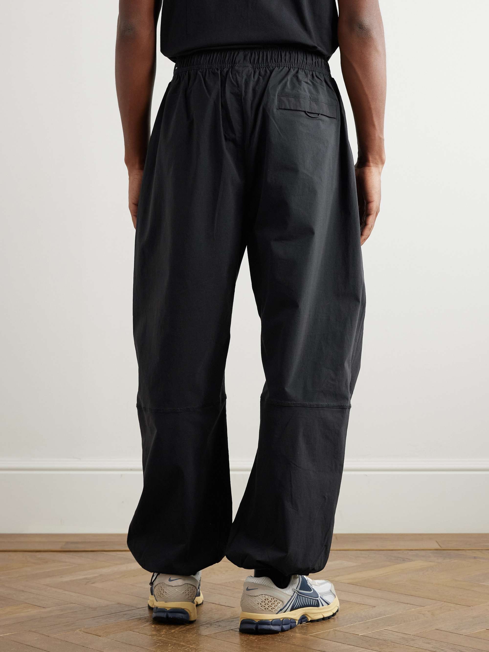 Wide-Leg Logo-Embroidered Stretch-Shell Track Pants view