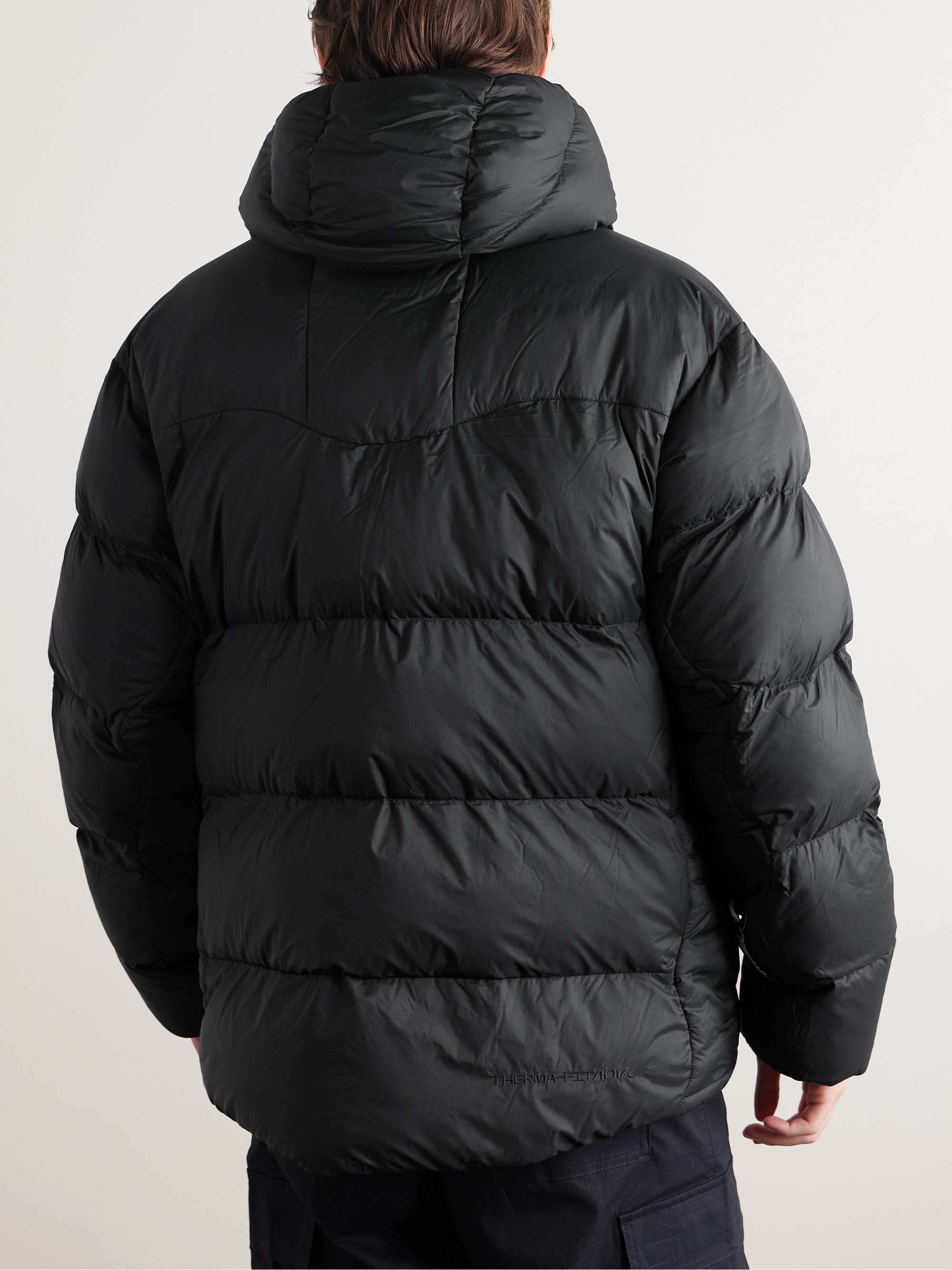 ACG Lunar Lake Logo-Embroidered Quilted Therma-FIT ADV Nylon-Ripstop Hooded Jacket view