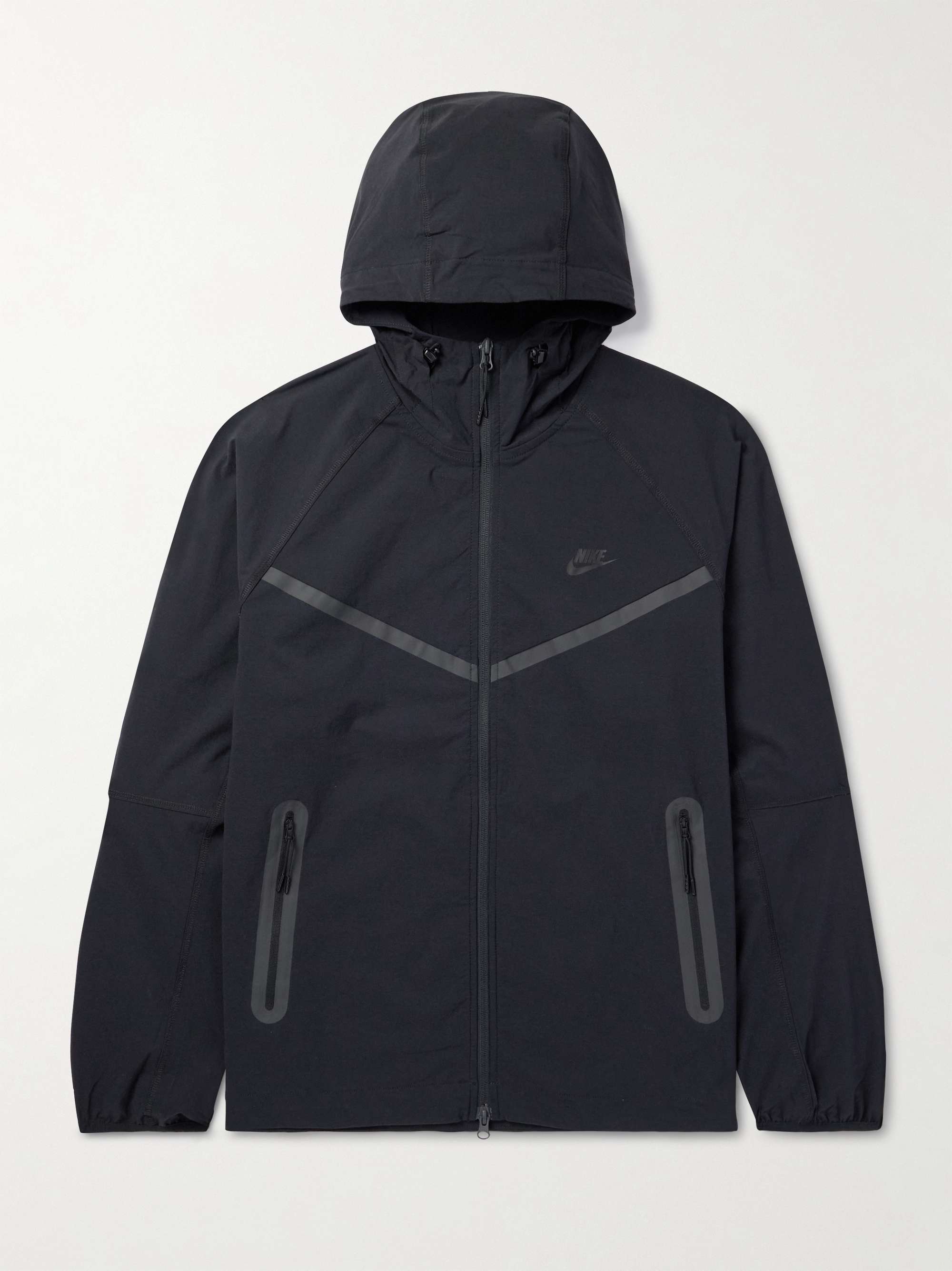 Logo-Print Stretch-Shell Hooded Zip-Up Jacket view
