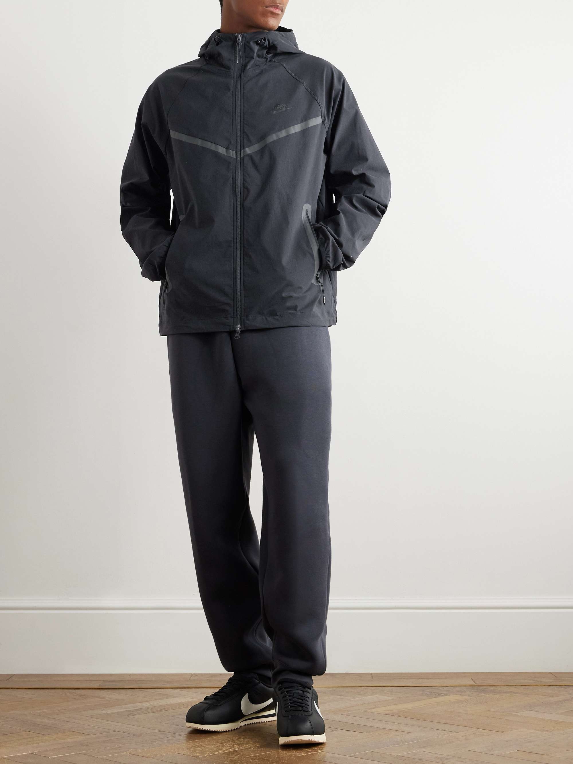 Logo-Print Stretch-Shell Hooded Zip-Up Jacket view