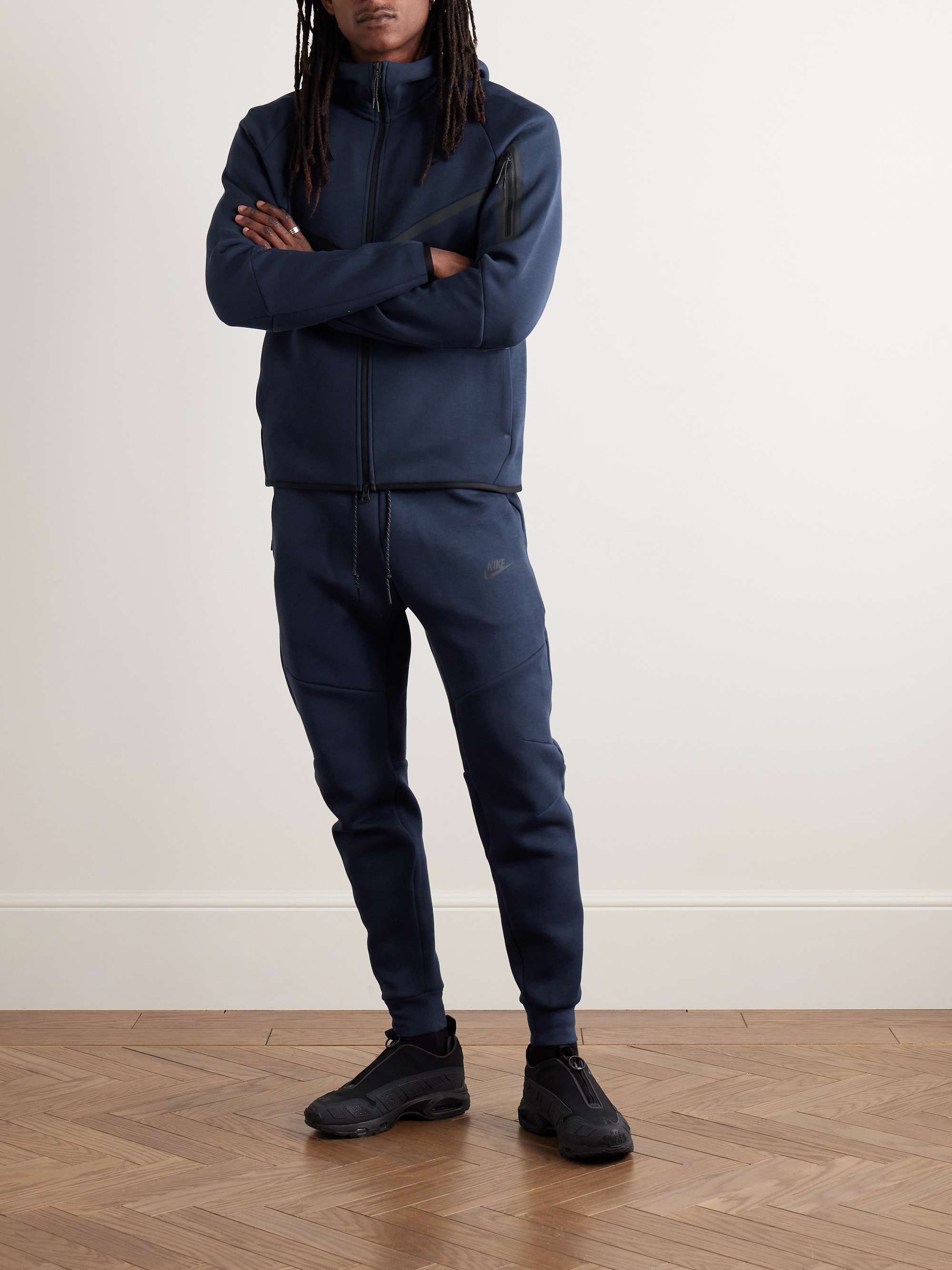 Slim-Fit Tapered Cotton-Blend Tech-Fleece Sweatpants view