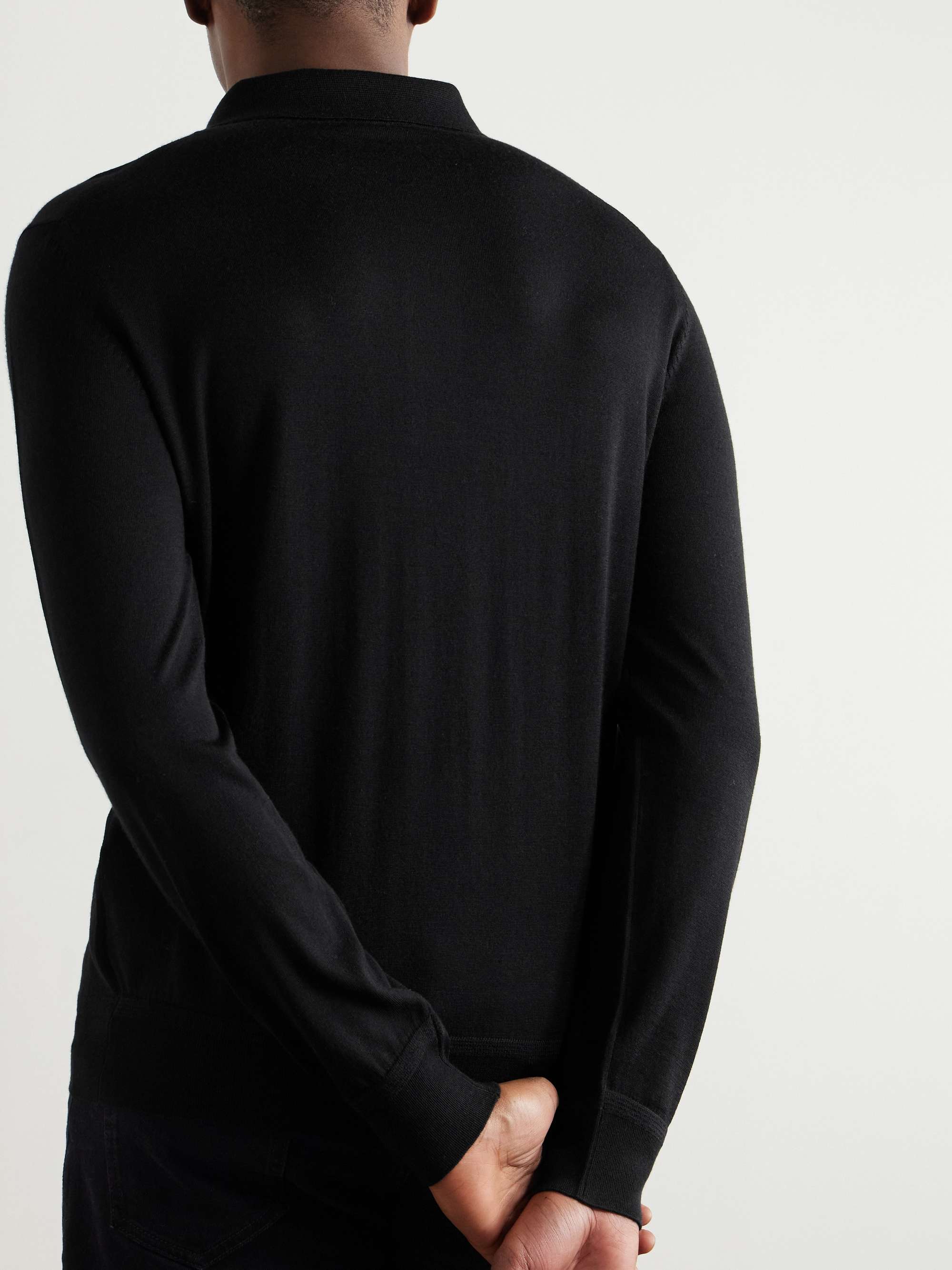Slim-Fit Cashmere and Silk-Blend Polo Shirt view