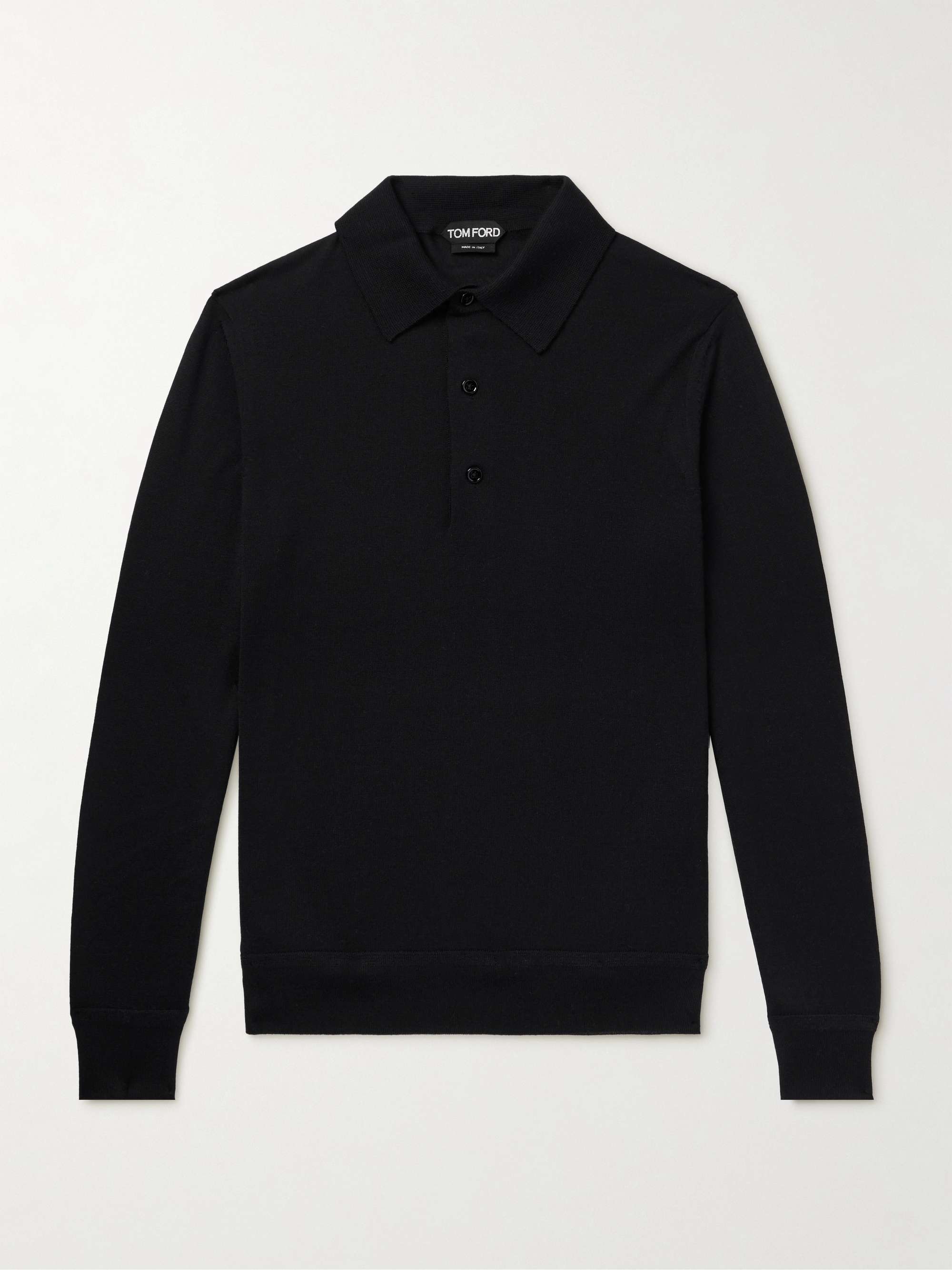 Slim-Fit Cashmere and Silk-Blend Polo Shirt view