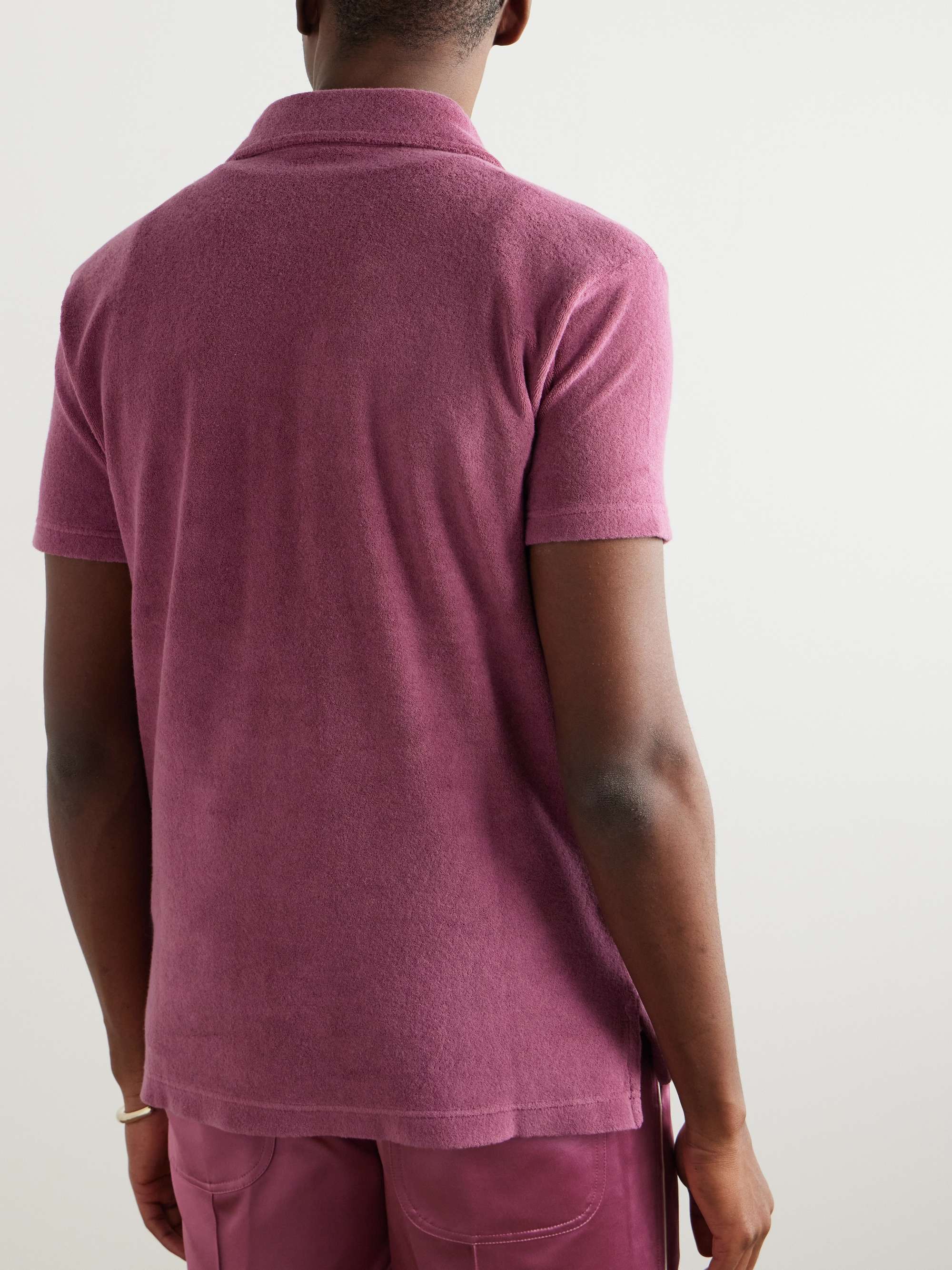 Cotton-Blend Terry Polo Shirt view