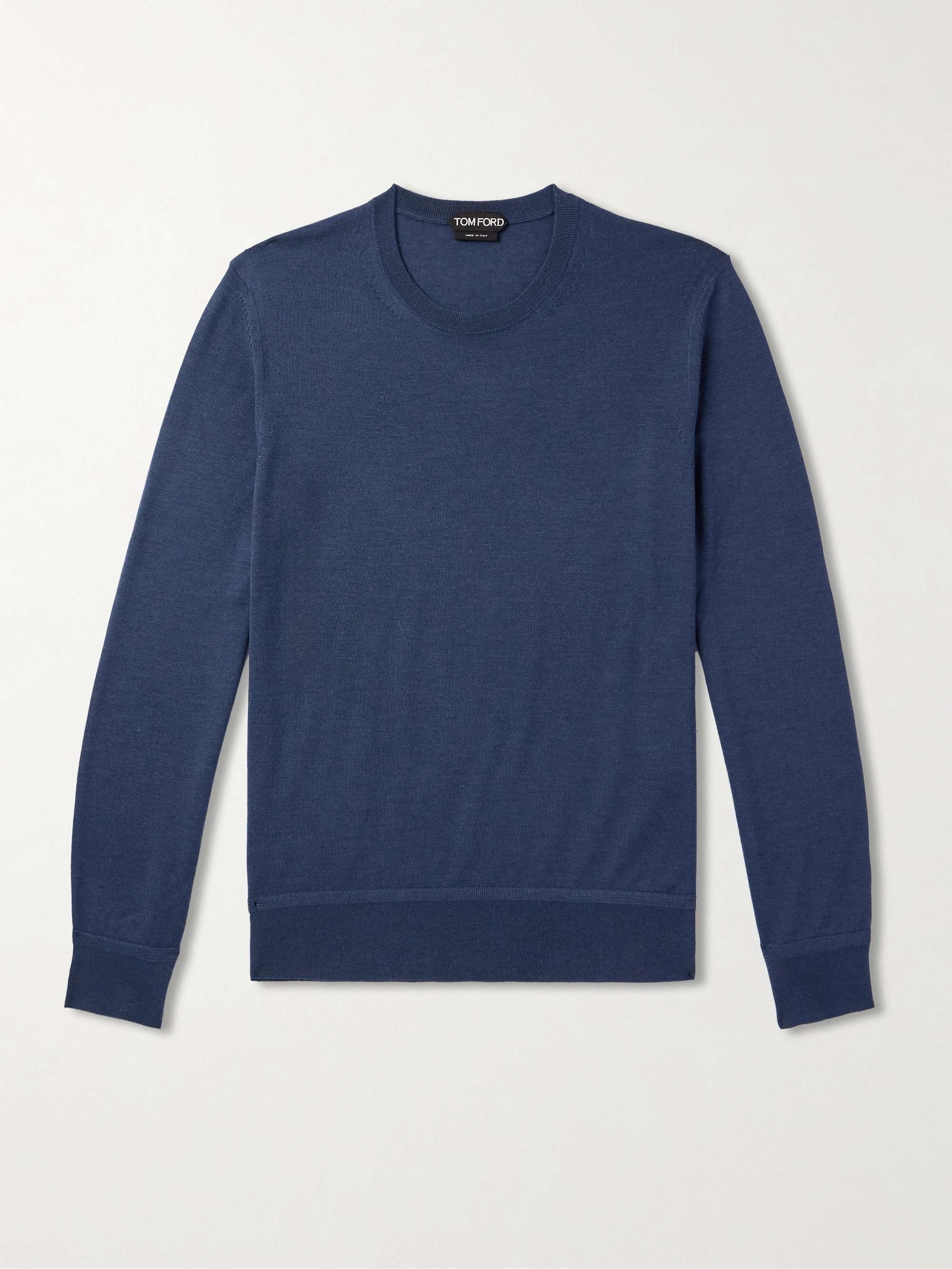 Slim-Fit Cashmere Silk-Blend Sweater view