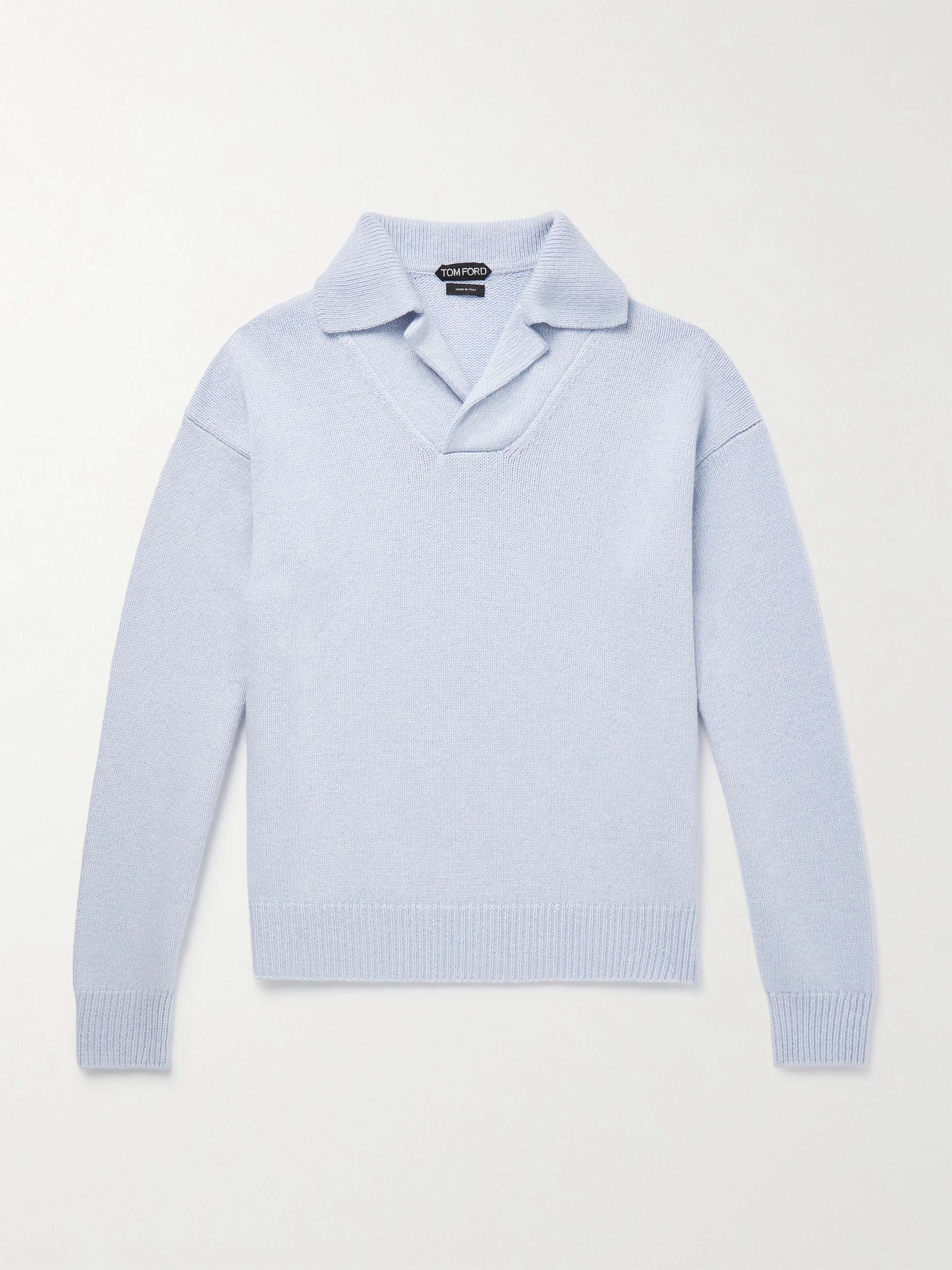 Cashmere and Wool-Blend Polo Sweater view