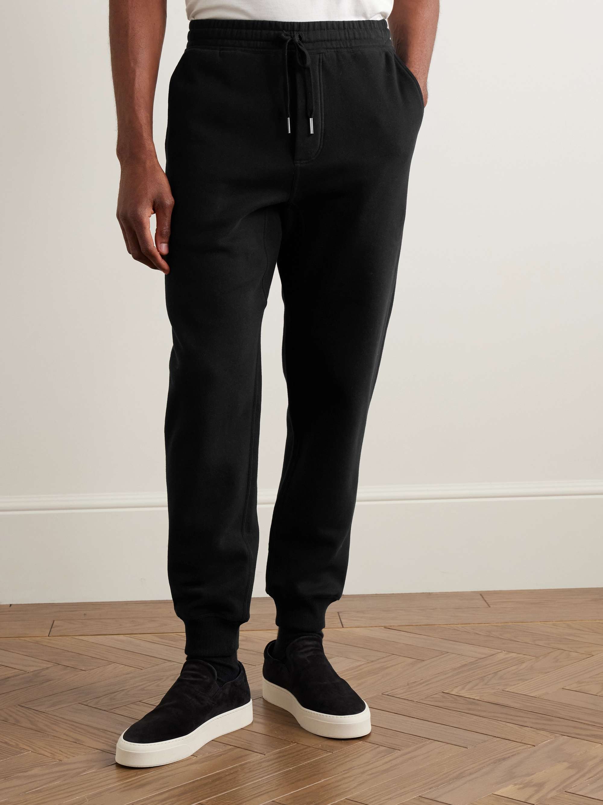 Tapered Cotton-Blend Jersey Sweatpants view