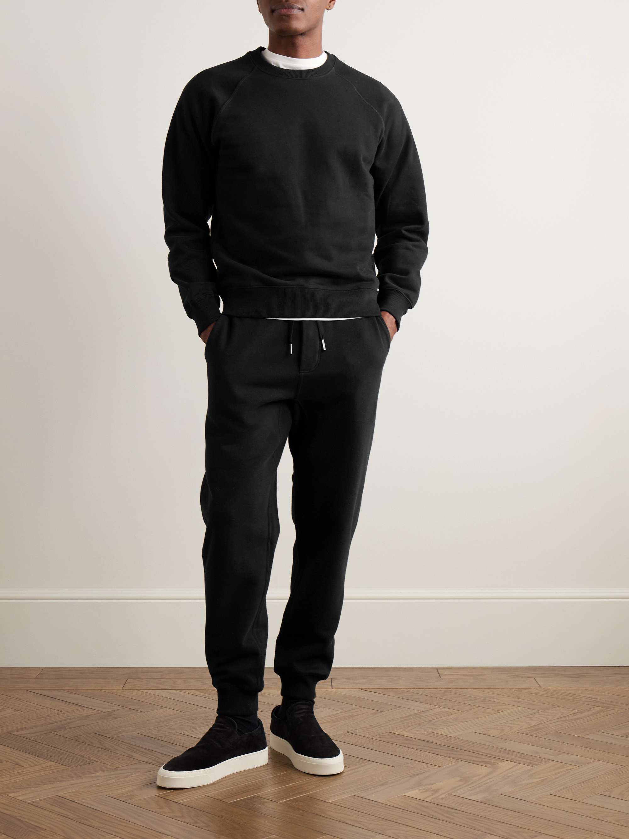 Tapered Cotton-Blend Jersey Sweatpants view