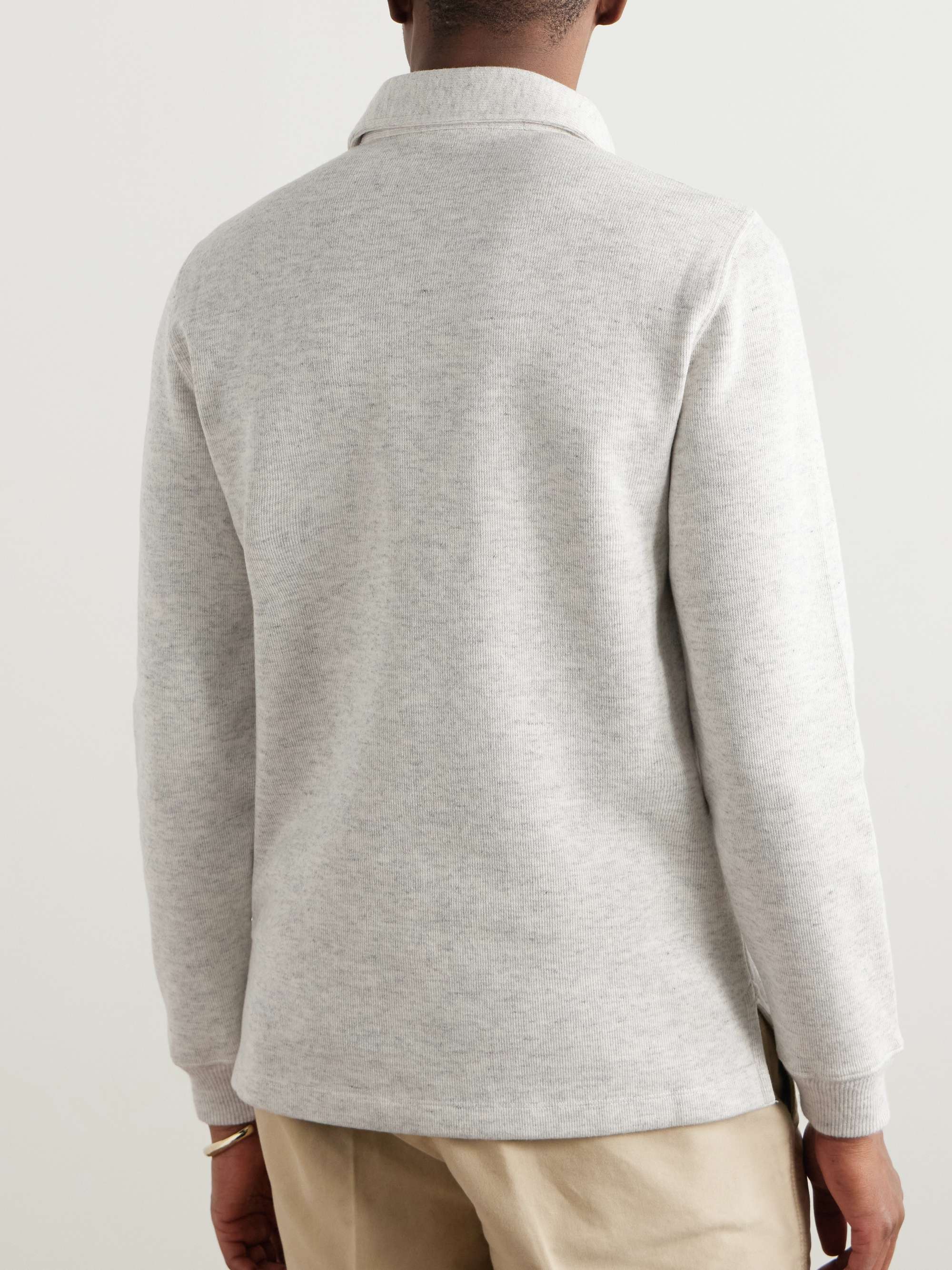 Ribbed Cotton-Blend Polo Shirt view