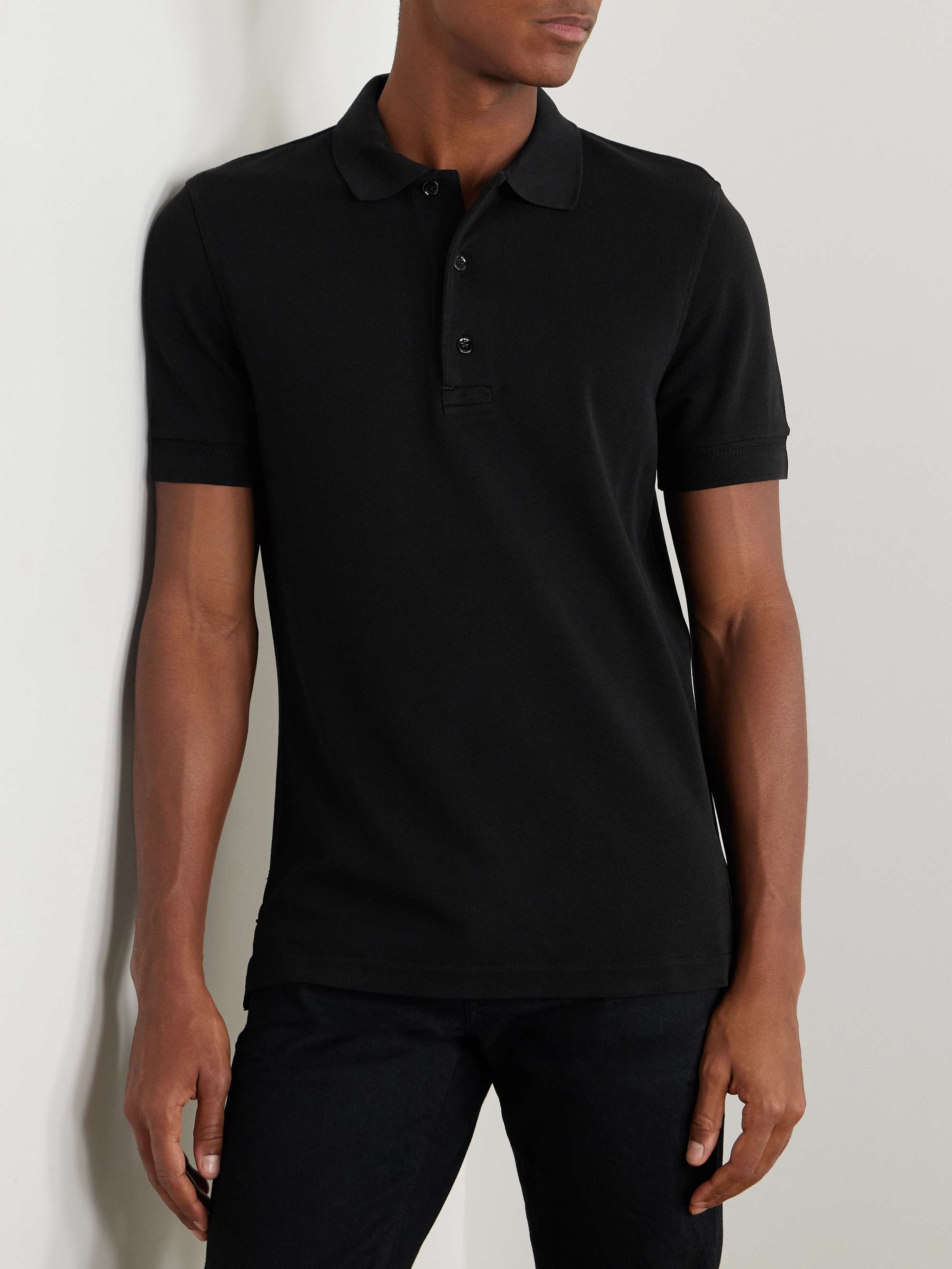 Lyocell and Cotton-Blend Piqué Polo Shirt view