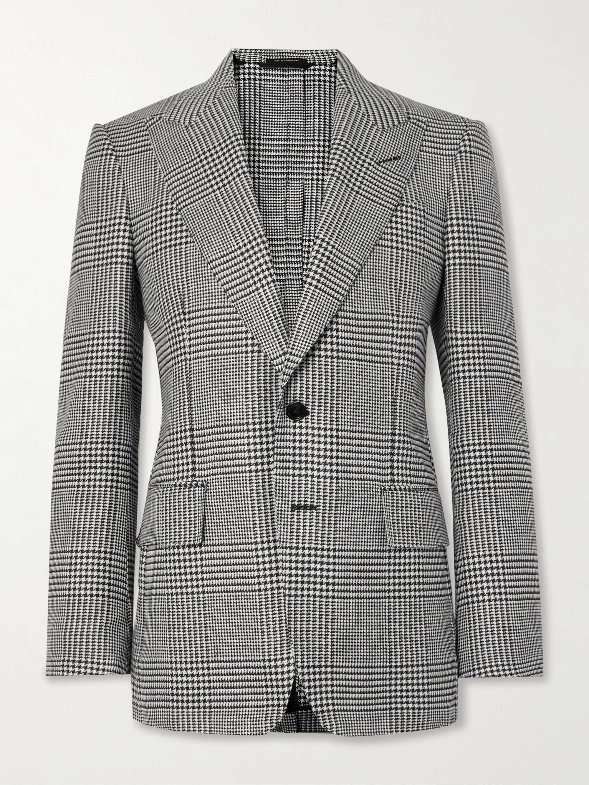 Dyllan Prince of Wales Checked Stretch Wool, Silk, Linen and Mohair-Blend Blazer view