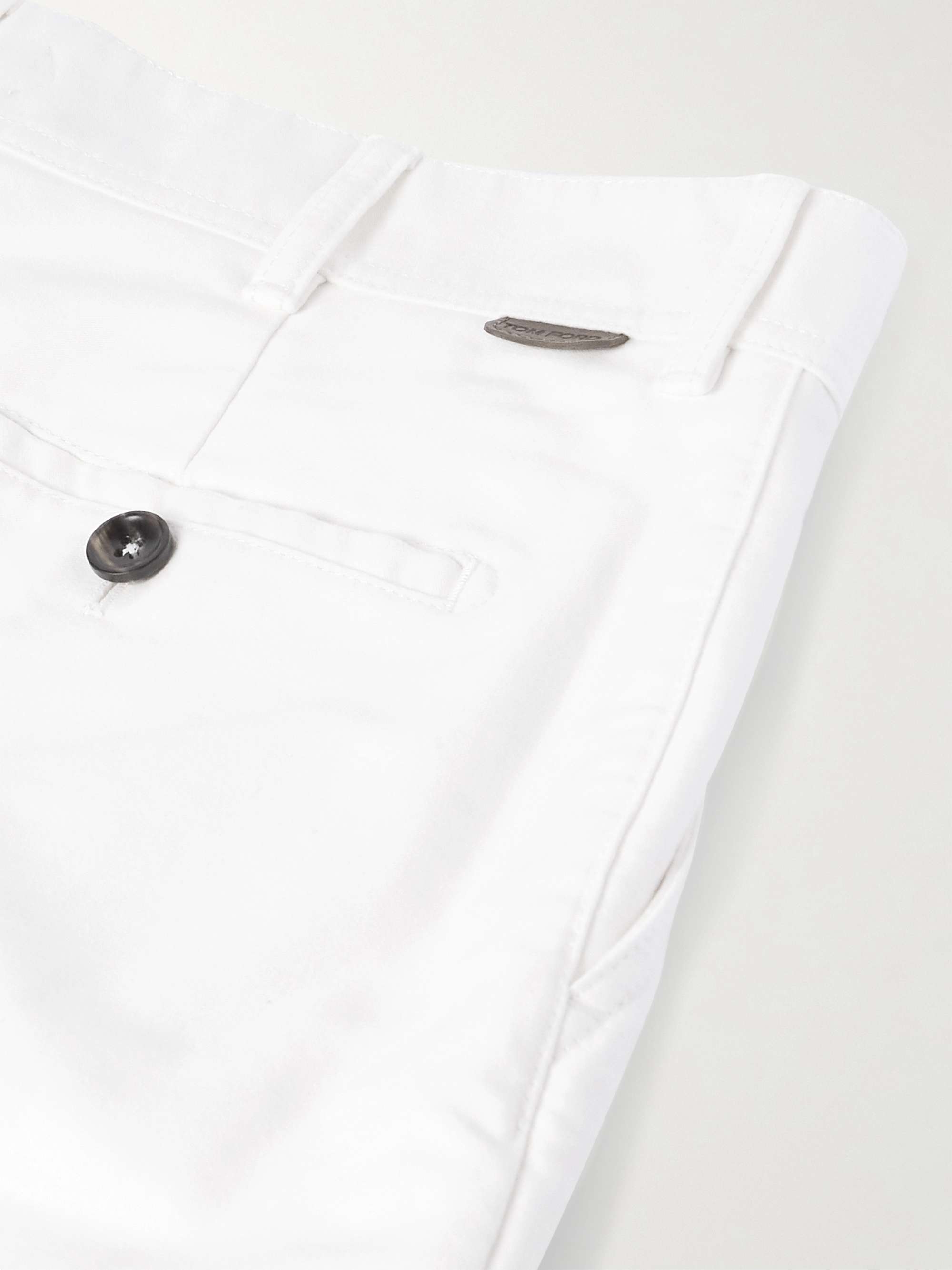 Straight-Leg Brushed Cotton-Satin Trousers view