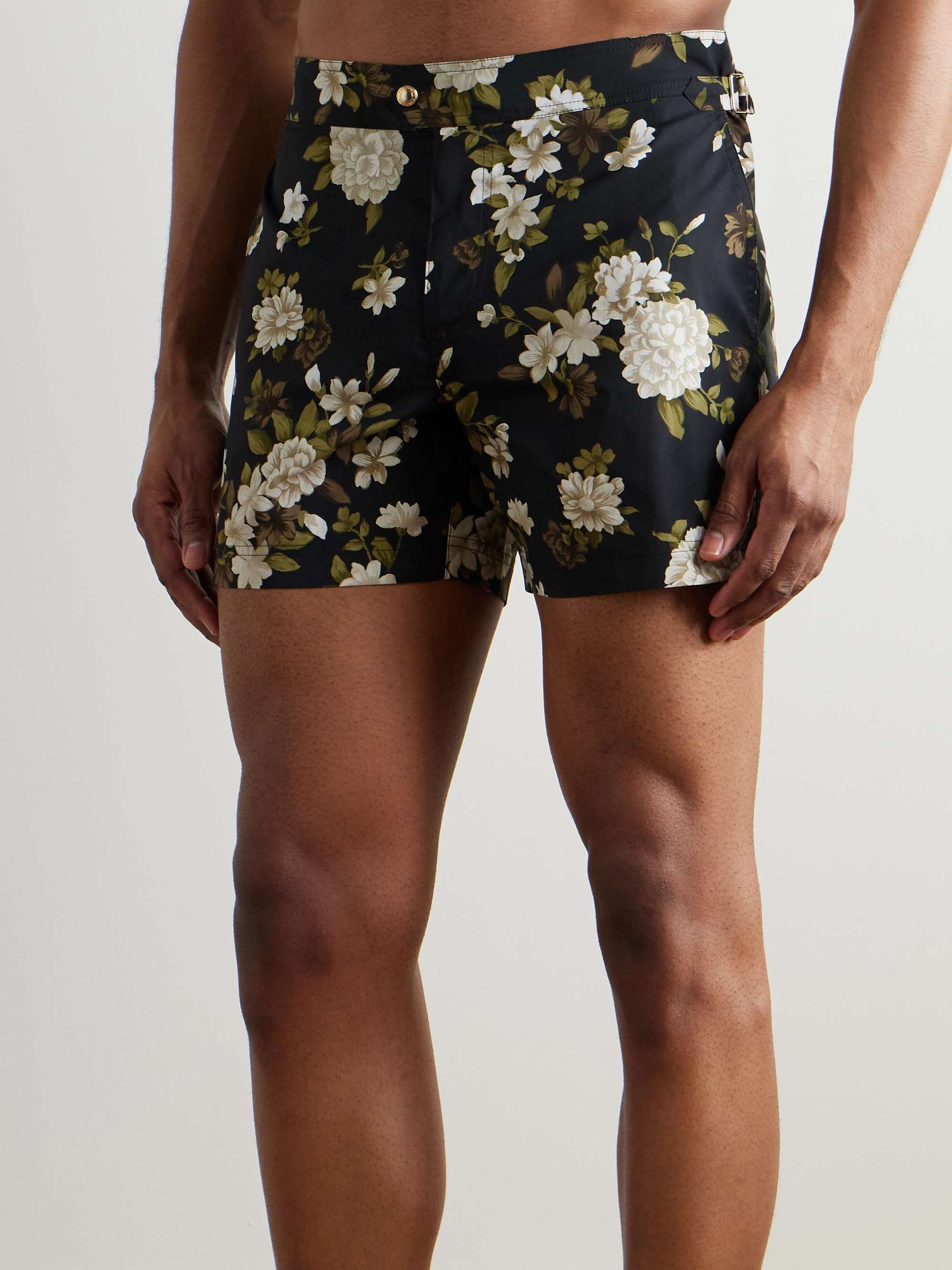 Hendrix Slim-Fit Short-Length Floral-Print Swim Shorts view