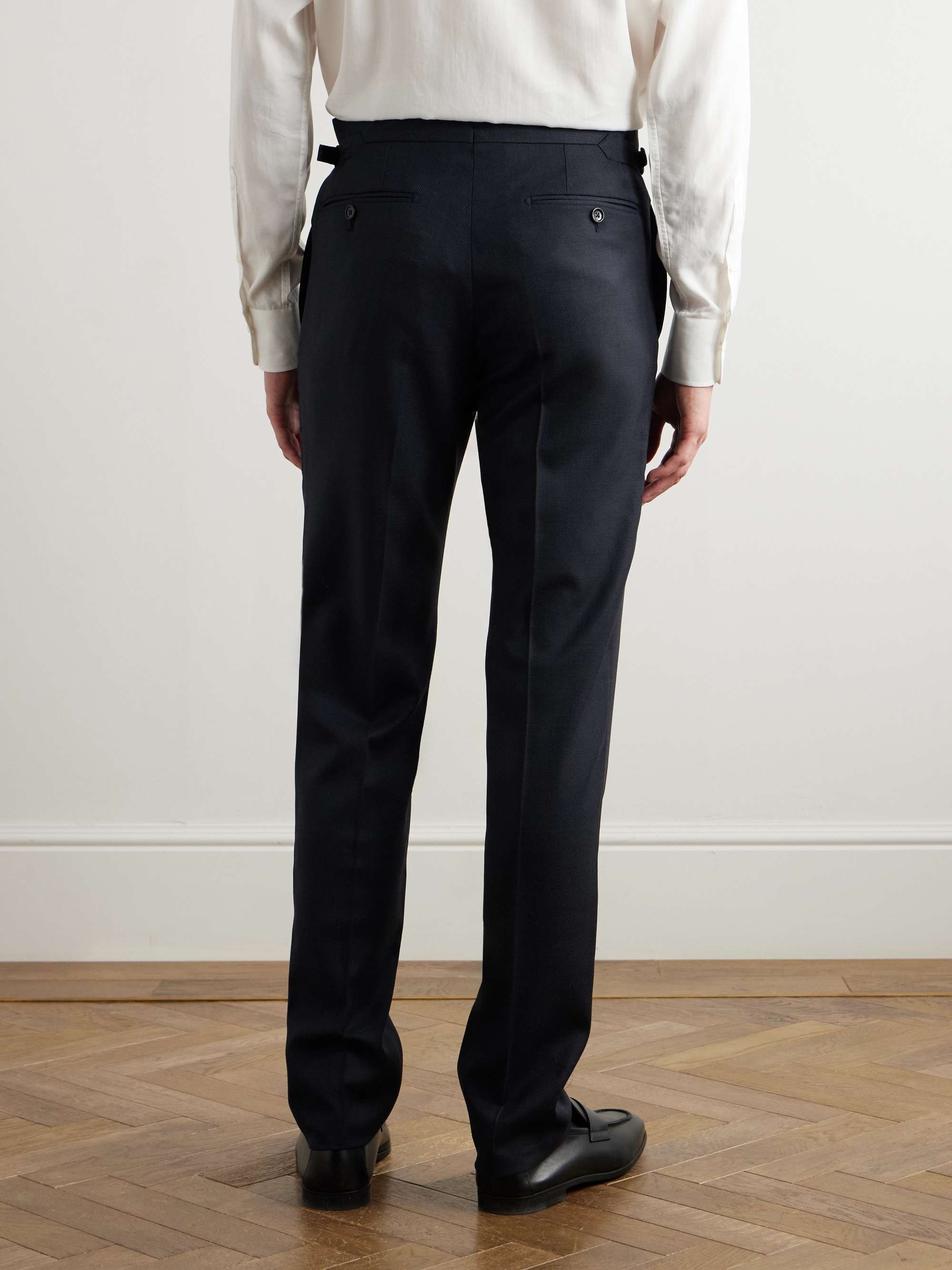 O'Connor Straight-Leg Textured Stretch-Wool Suit Trousers view