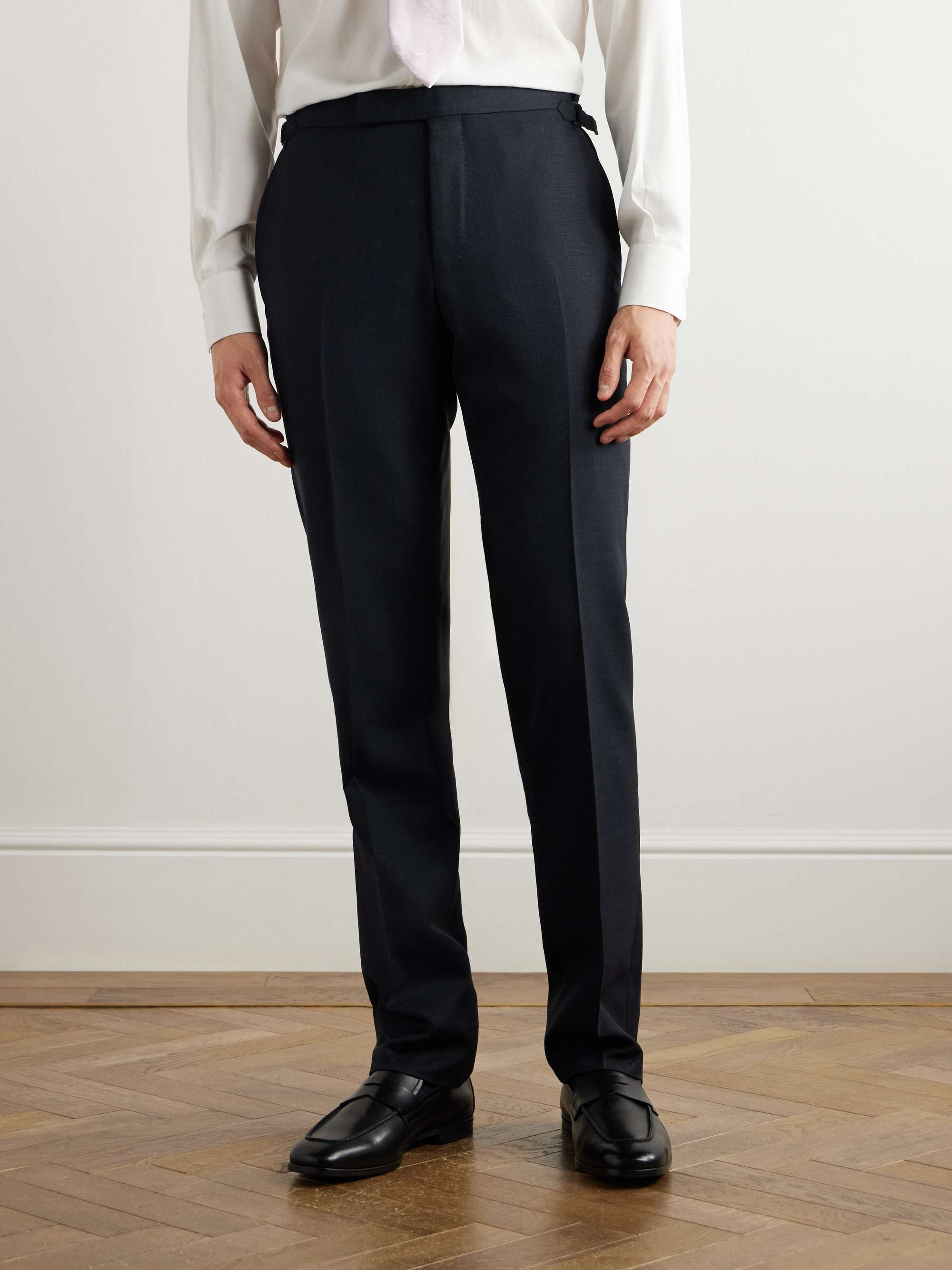 O'Connor Straight-Leg Textured Stretch-Wool Suit Trousers view