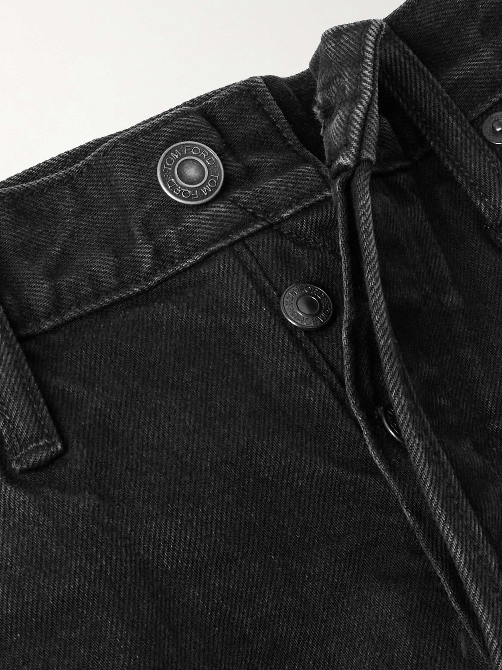 Slim-Fit Distressed Selvedge Jeans view