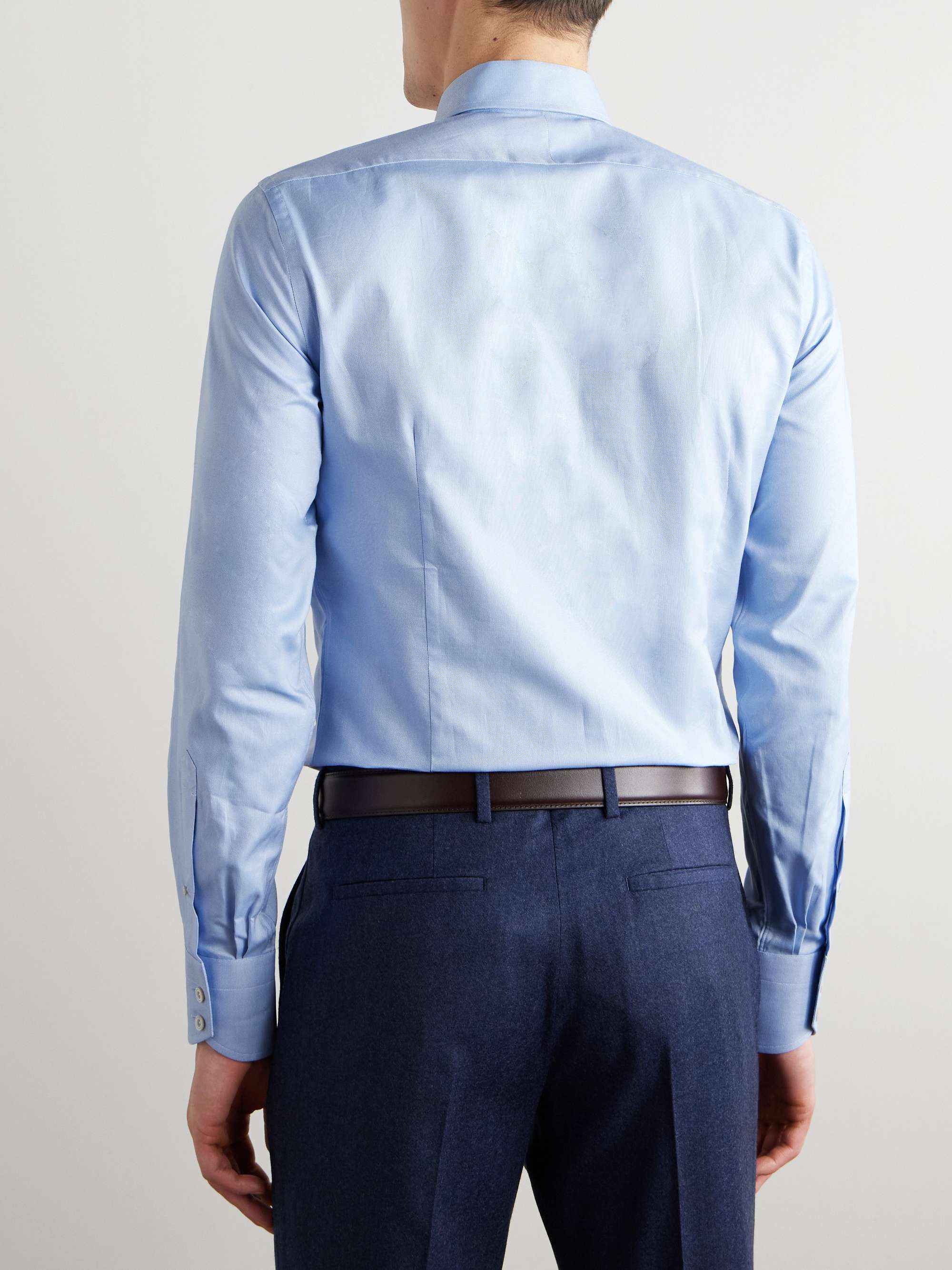 Slim-Fit Cutaway-Collar Cotton Oxford Shirt view