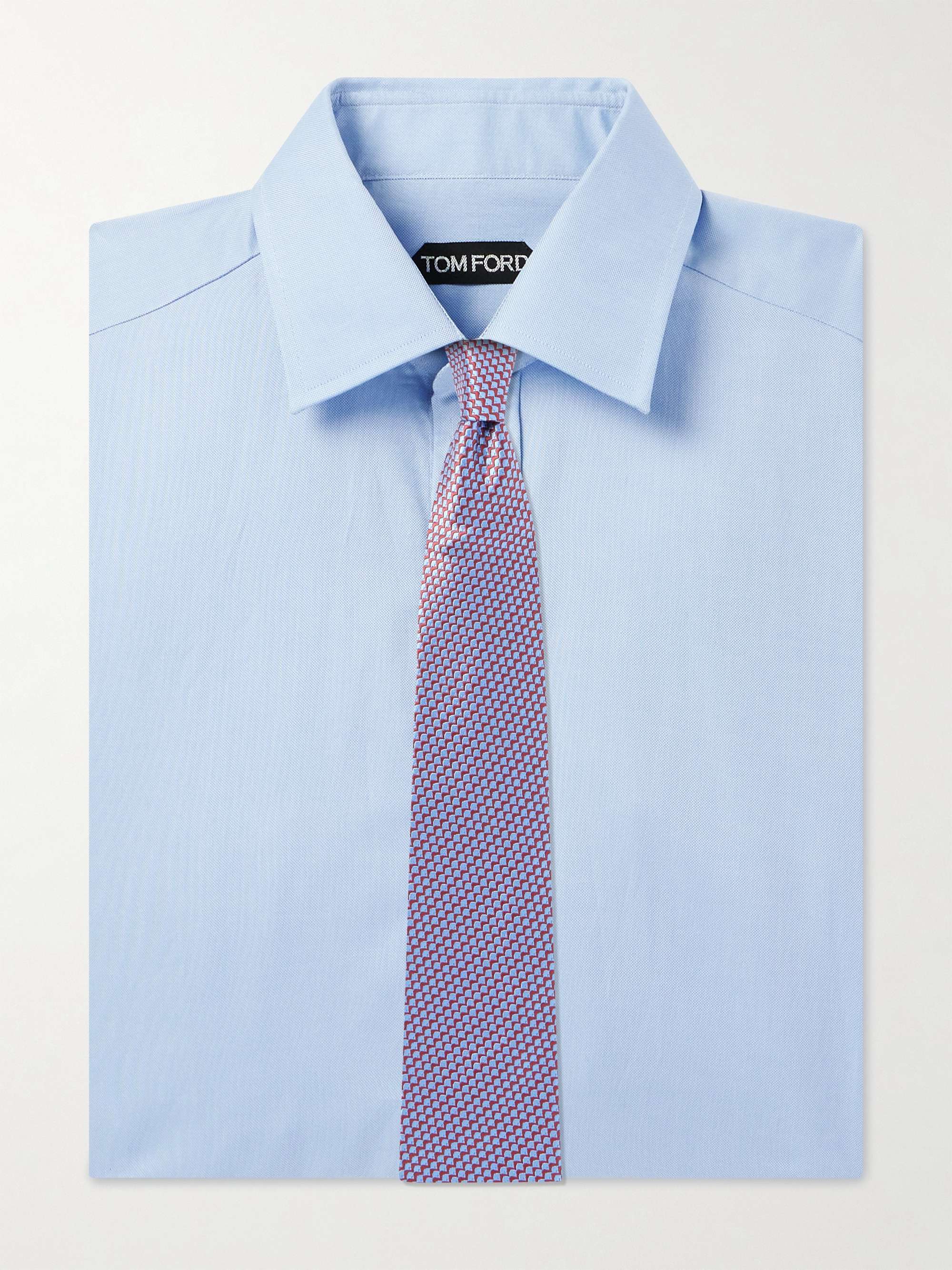 Slim-Fit Cutaway-Collar Cotton Oxford Shirt view