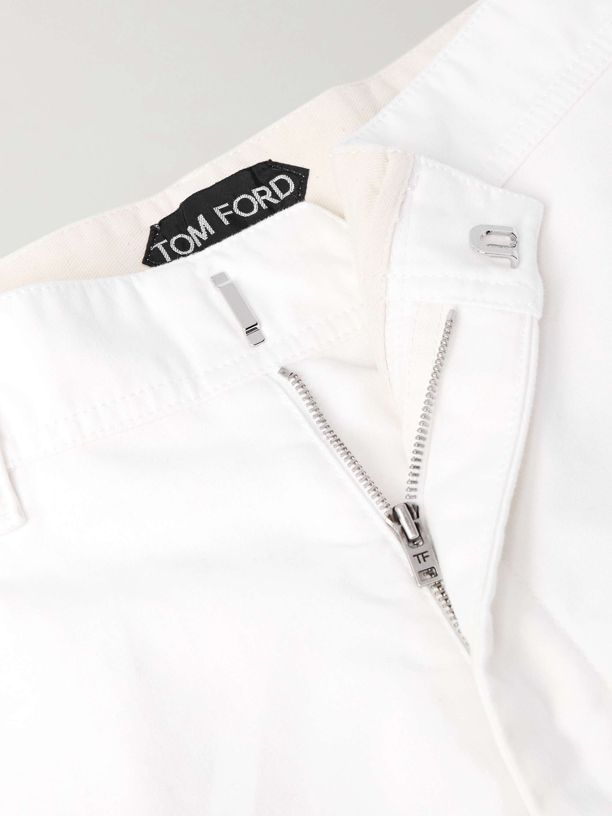 Slim-Fit Straight-Leg Brushed Cotton-Twill Shorts view