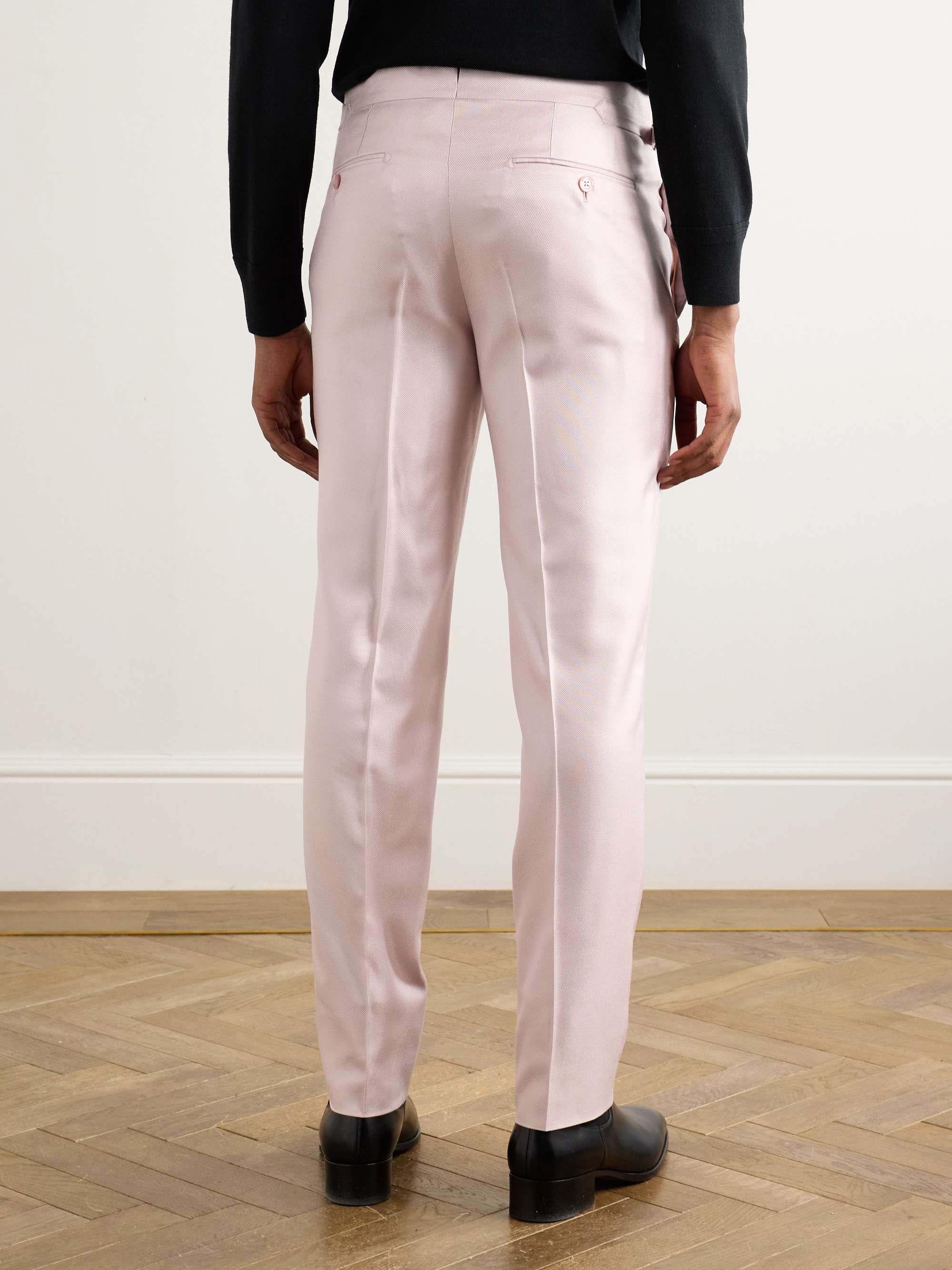 O'Connor Straight-Leg Silk-Twill Suit Trousers view