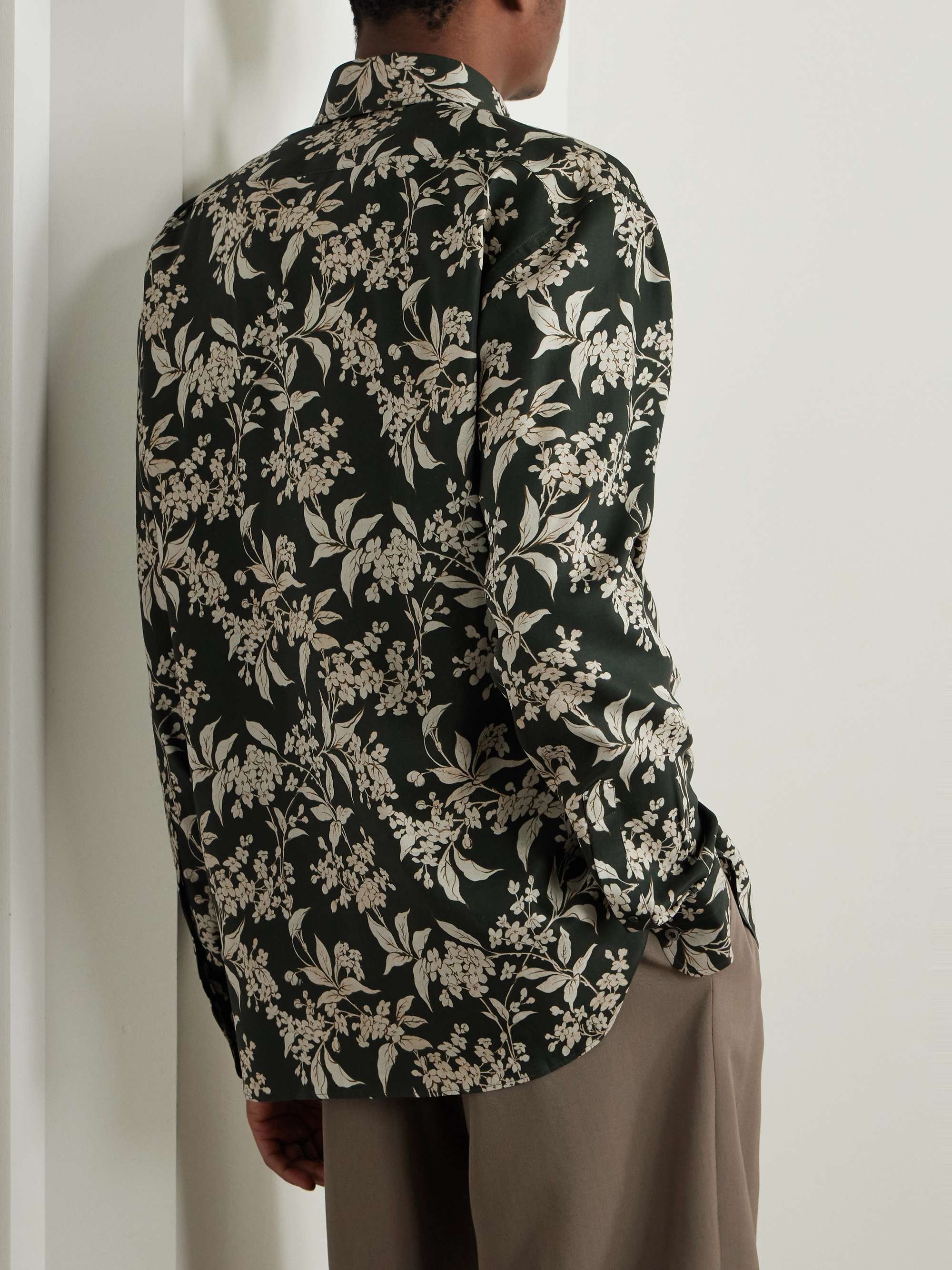 Keith Button-Down Collar Floral-Print Lyocell-Twill Shirt view