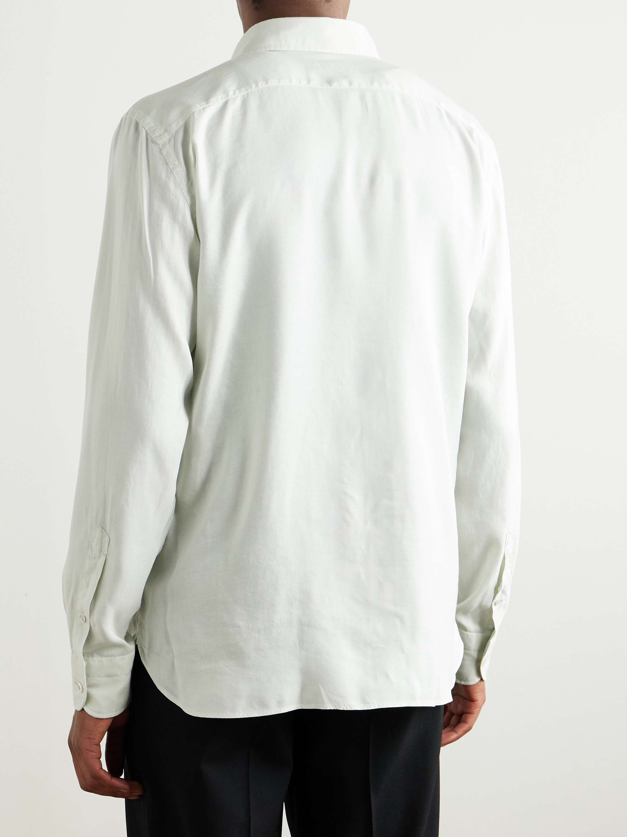 Button-Down Collar Garment-Dyed Lyocell Shirt view