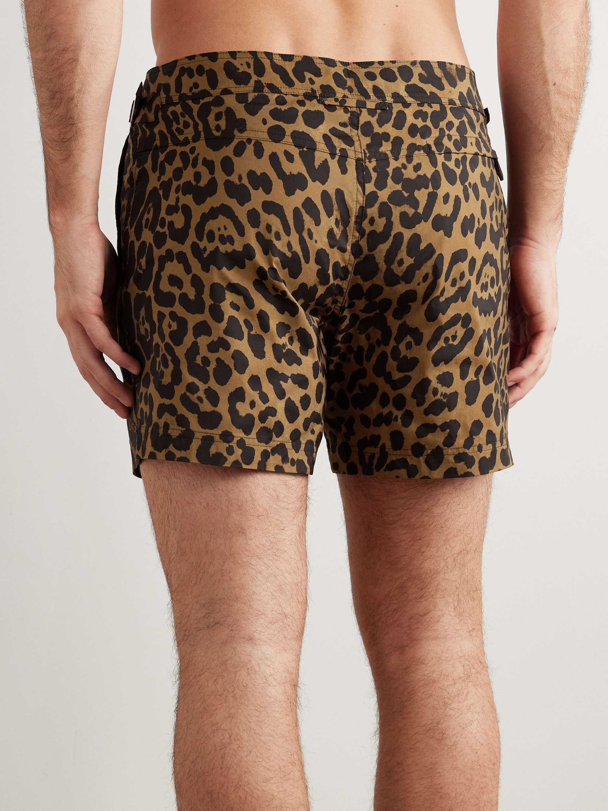 Slim-Fit Short-Length Leopard-Print Swim Shorts view