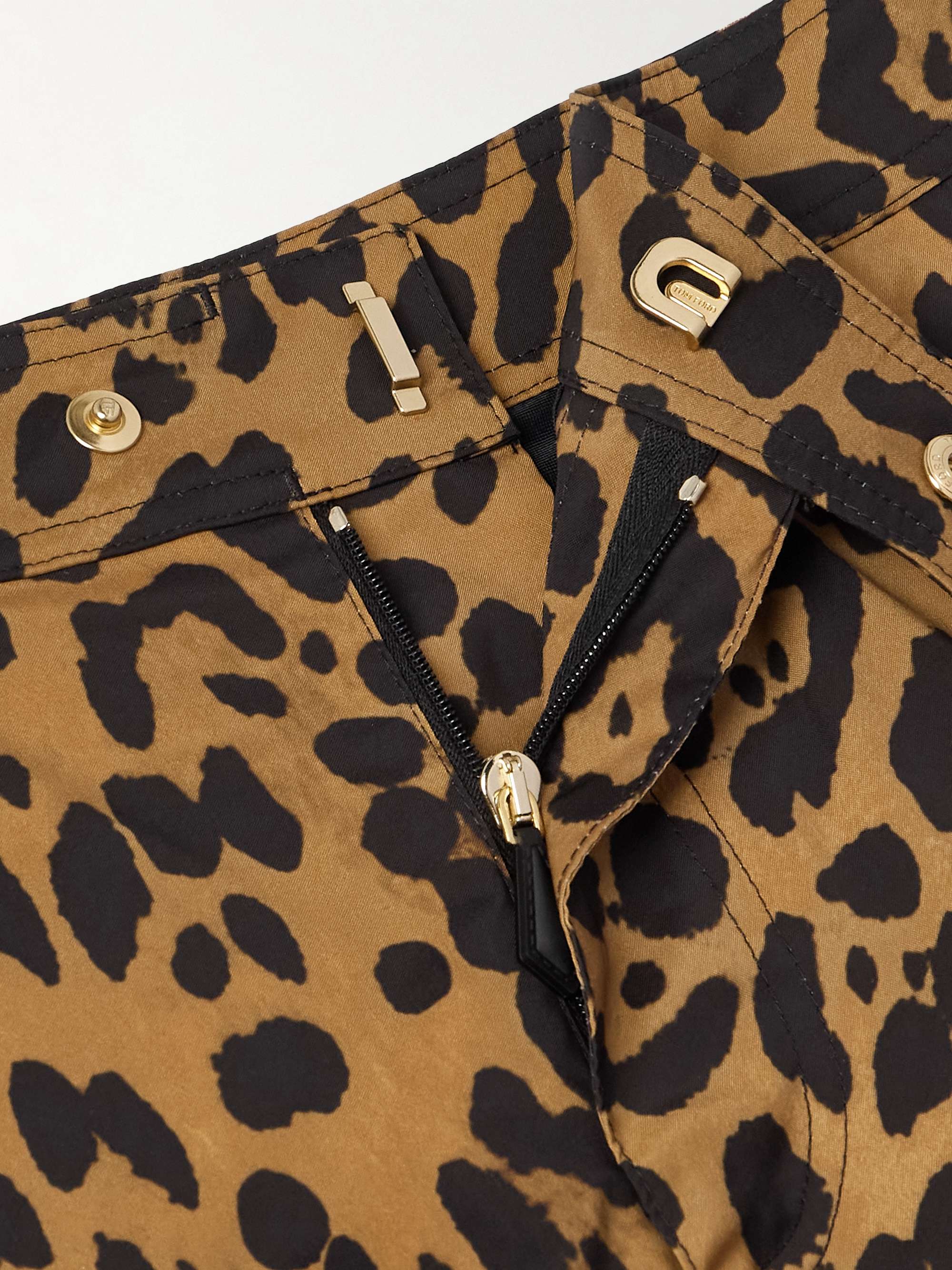 Slim-Fit Short-Length Leopard-Print Swim Shorts view