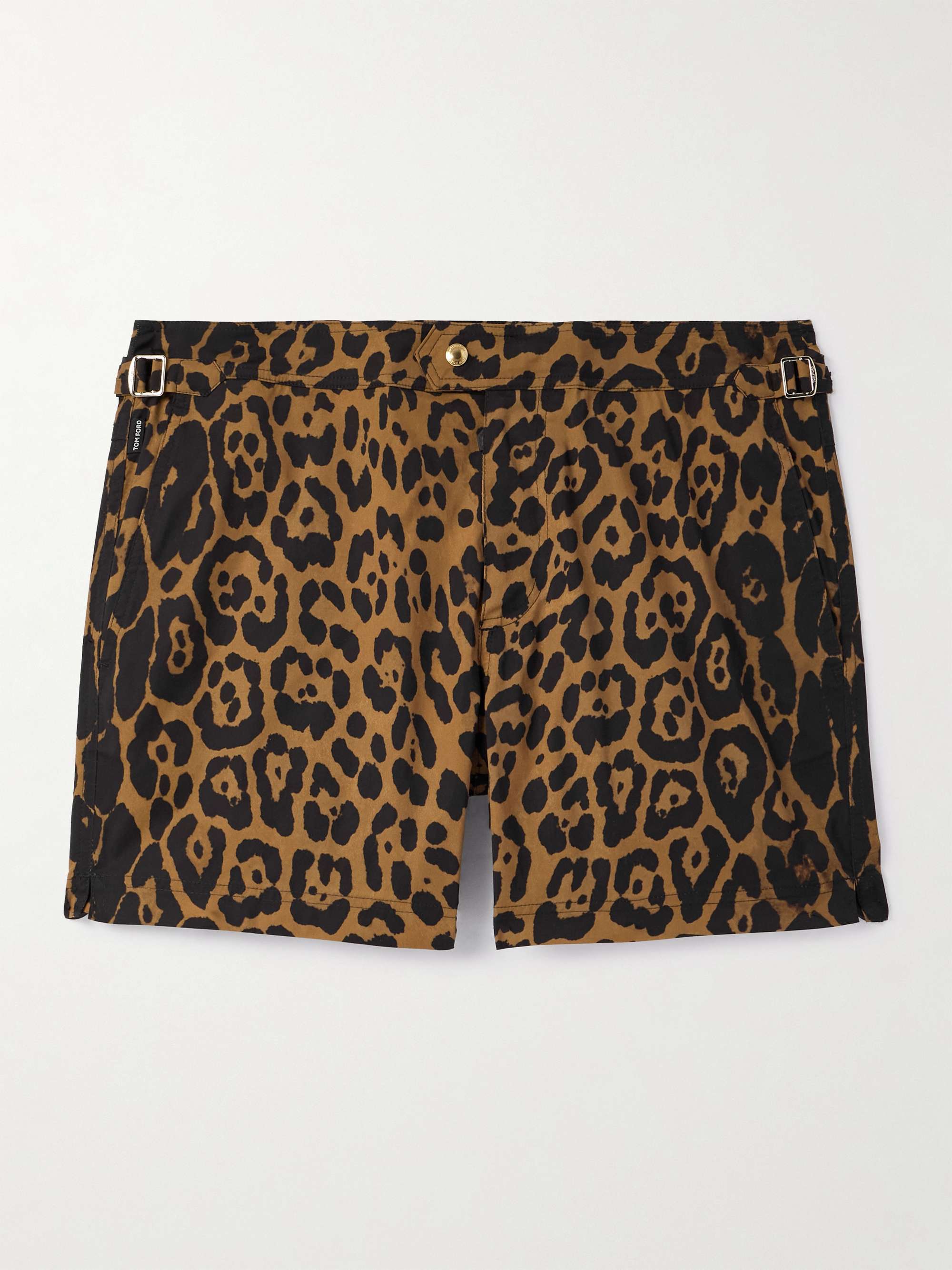 Slim-Fit Short-Length Leopard-Print Swim Shorts view
