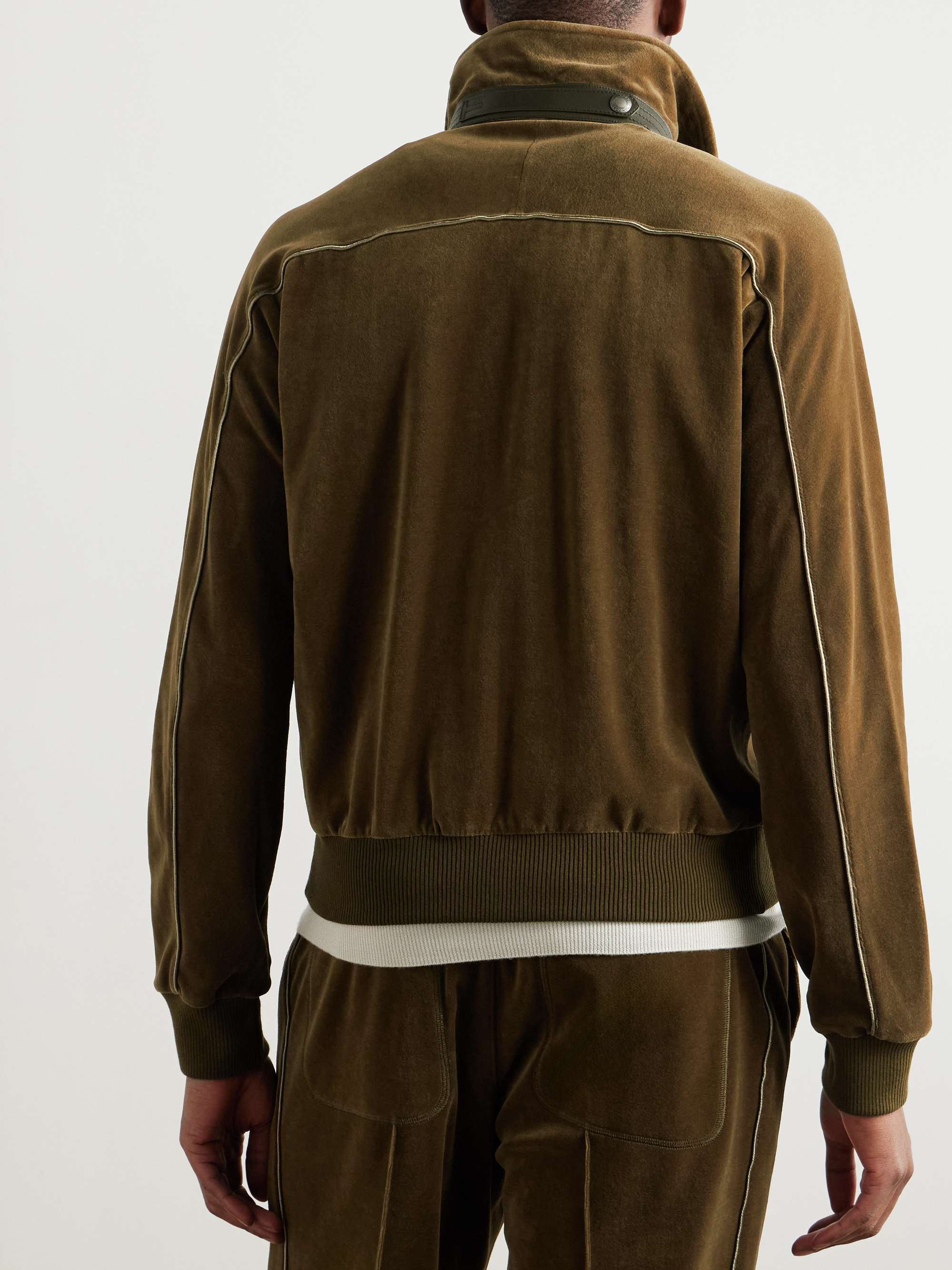 Cotton-Blend Velour Track Jacket view