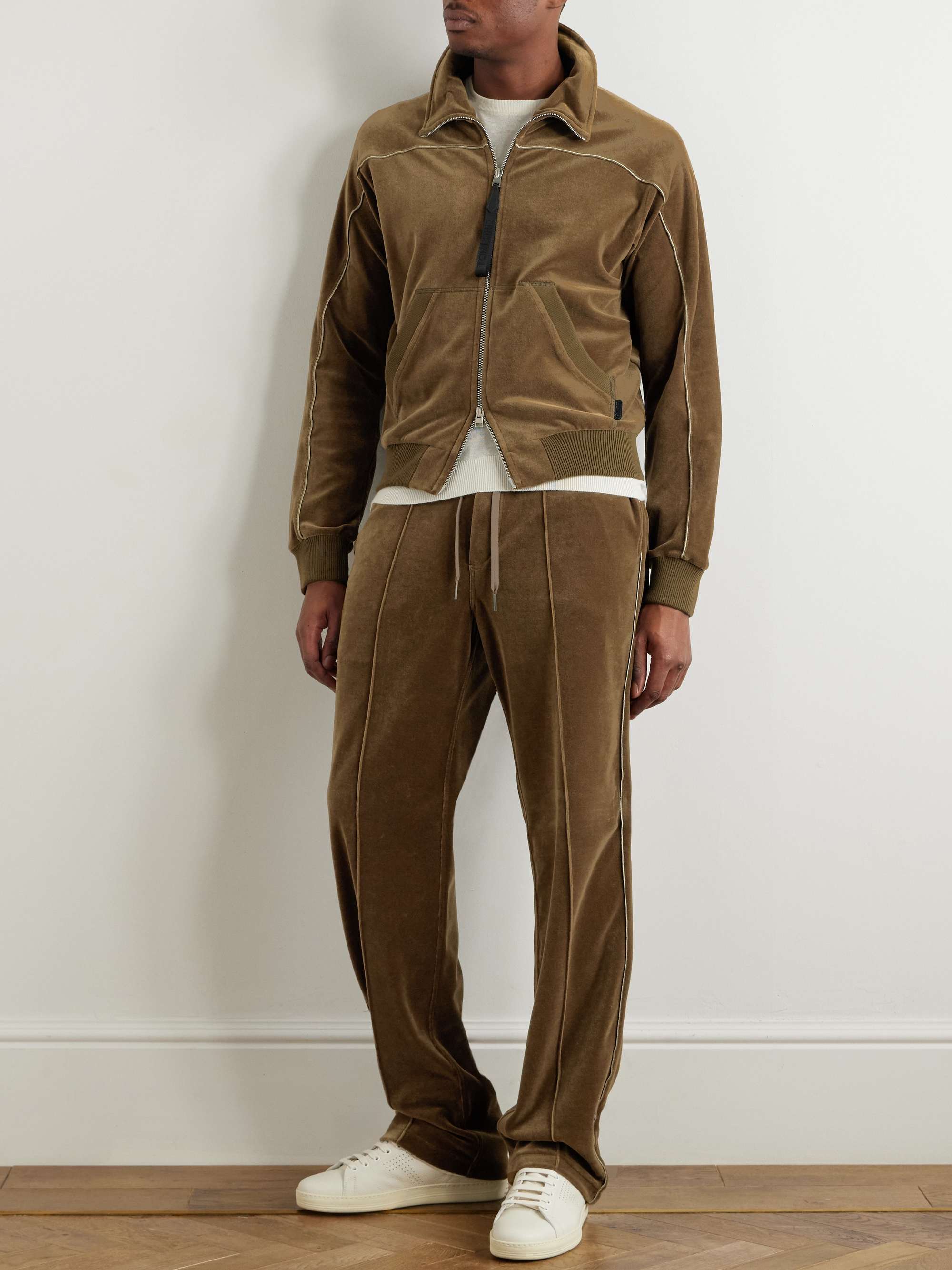 Cotton-Blend Velour Track Jacket view