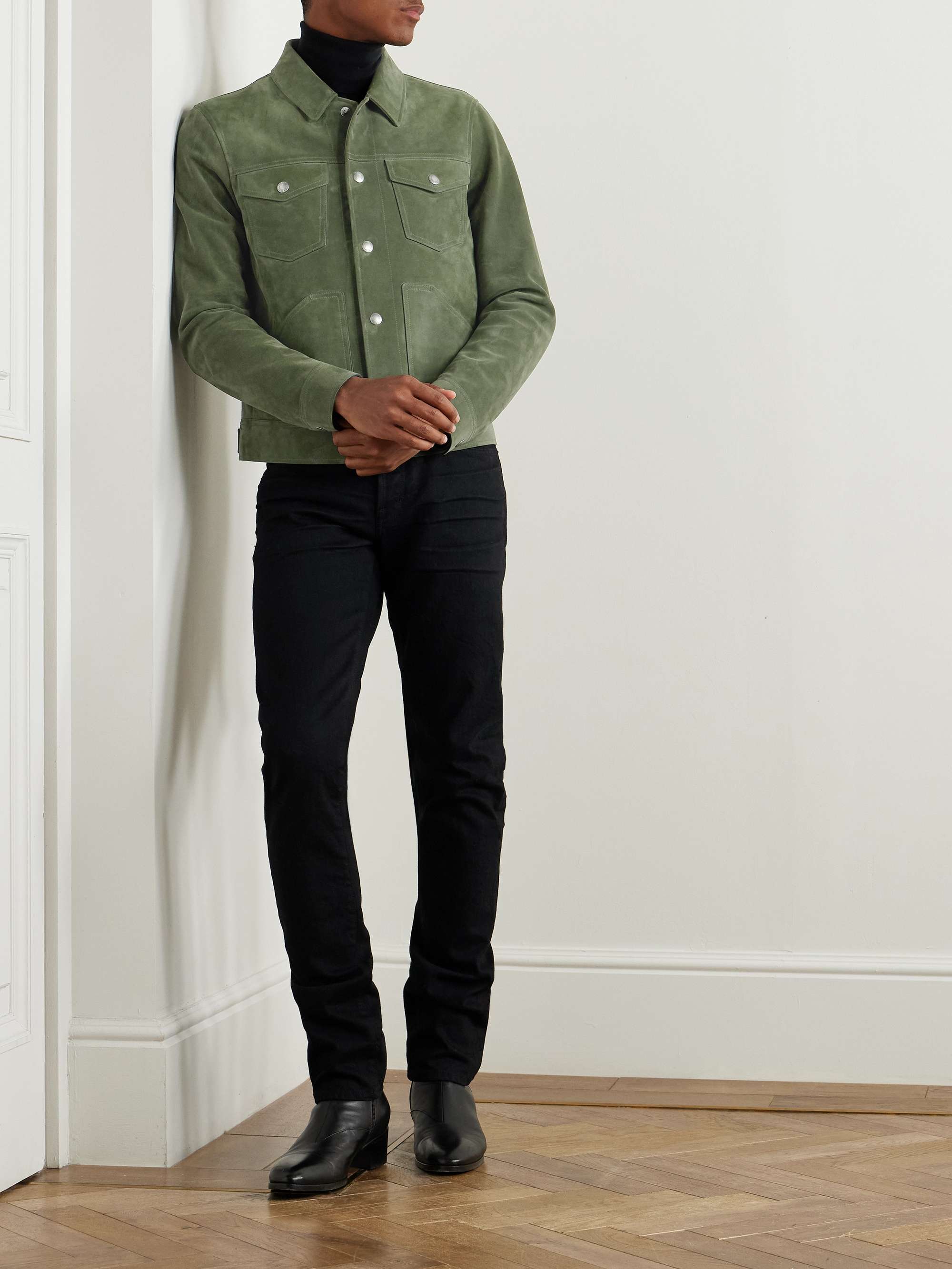 Slim-Fit Suede Jacket view
