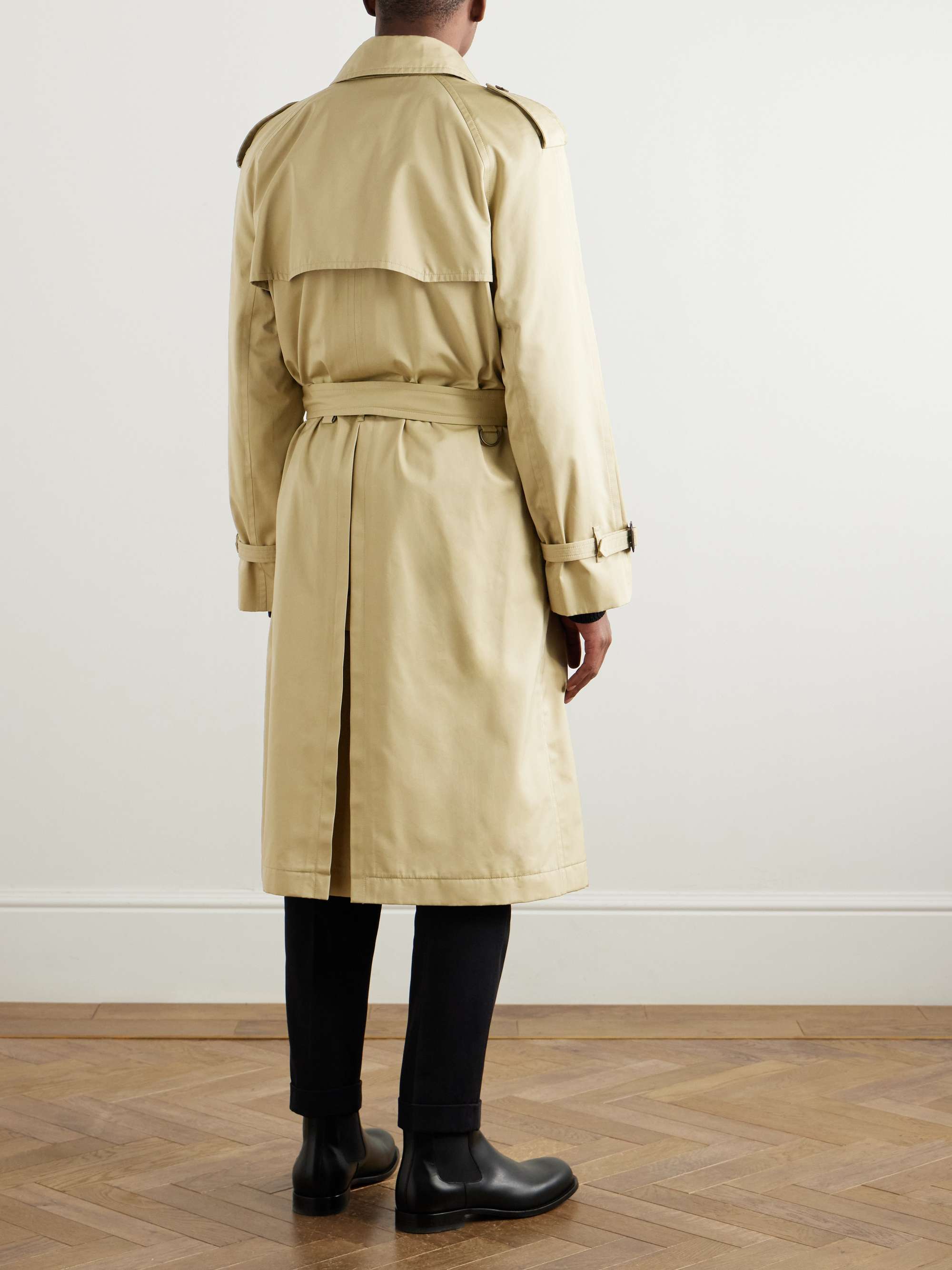 Double-Breasted Cotton and Silk-Blend Trench Coat view
