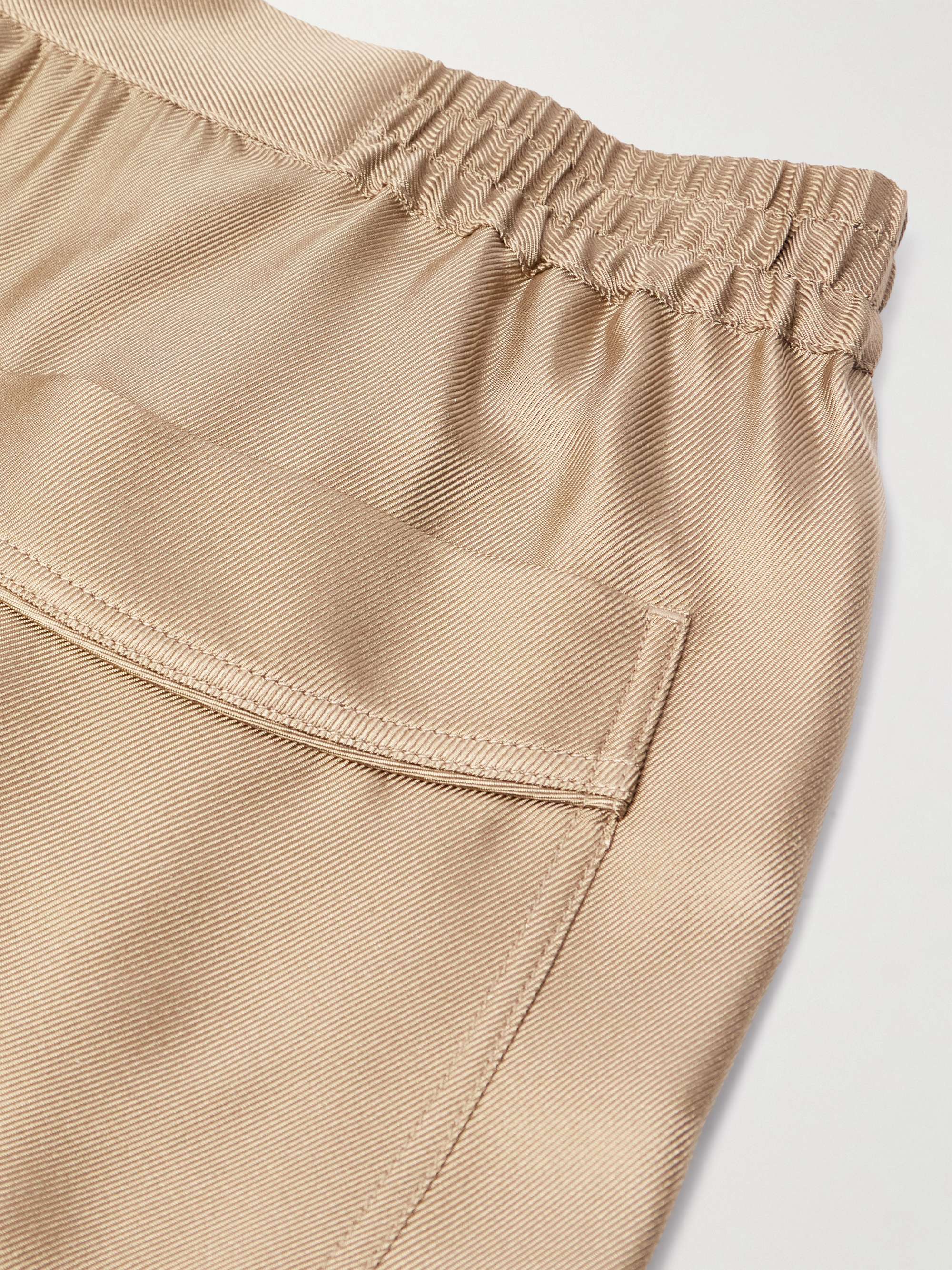 Straight-Leg Pleated Silk-Twill Trousers view