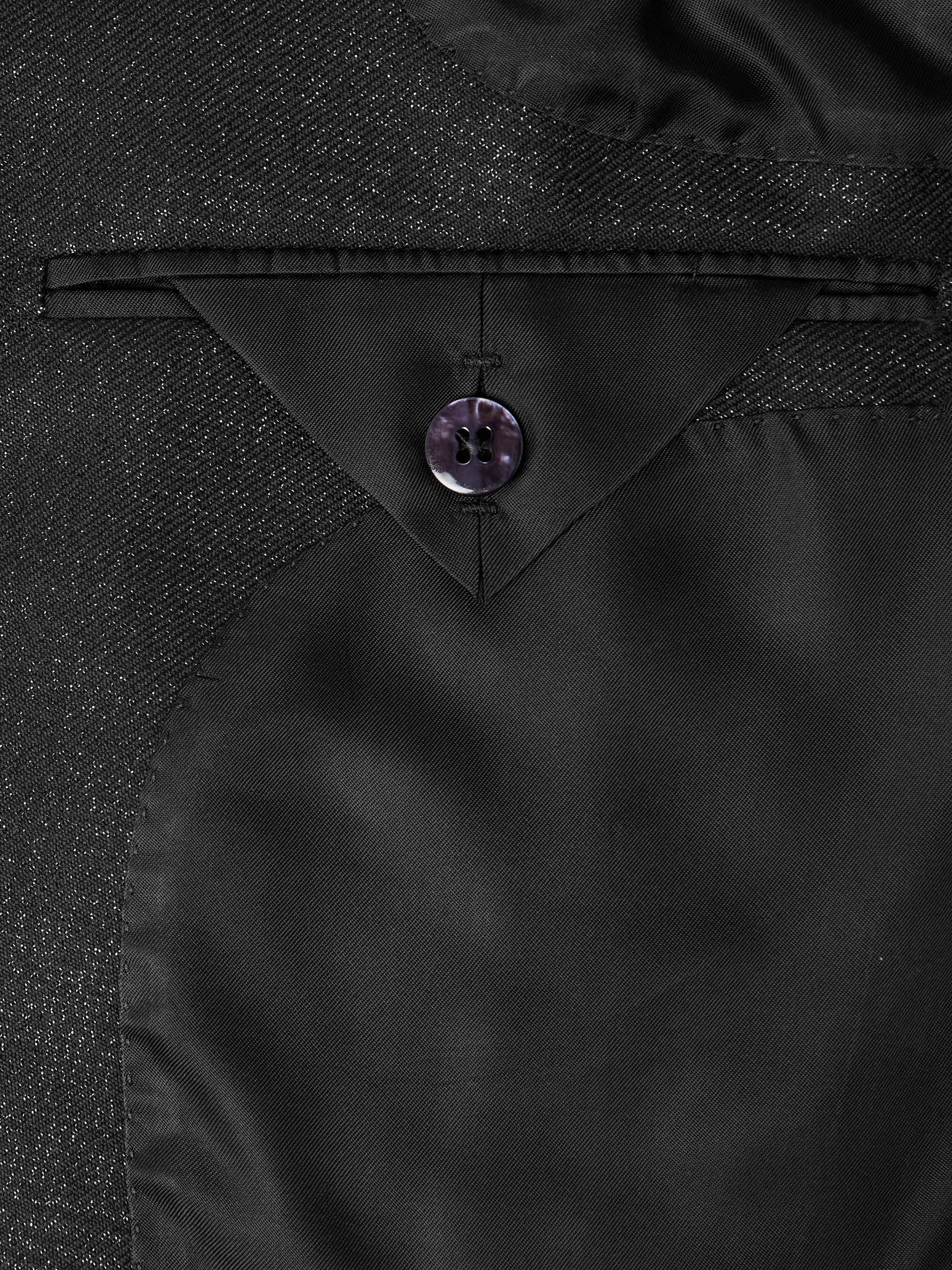 Metallic Prince of Wales Checked Wool-Blend Tuxedo Jacket view