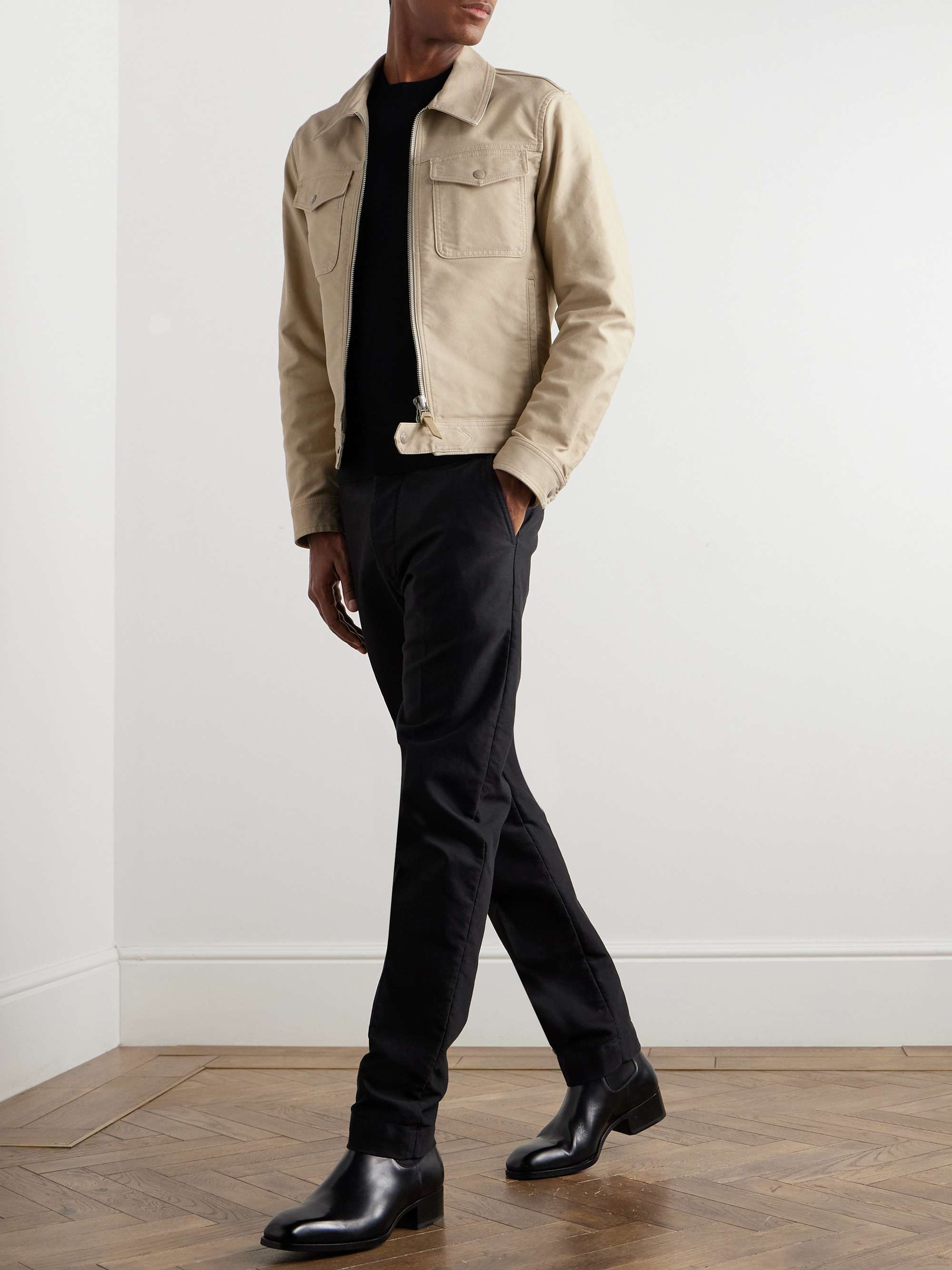 Slim-Fit Cotton-Twill Jacket view