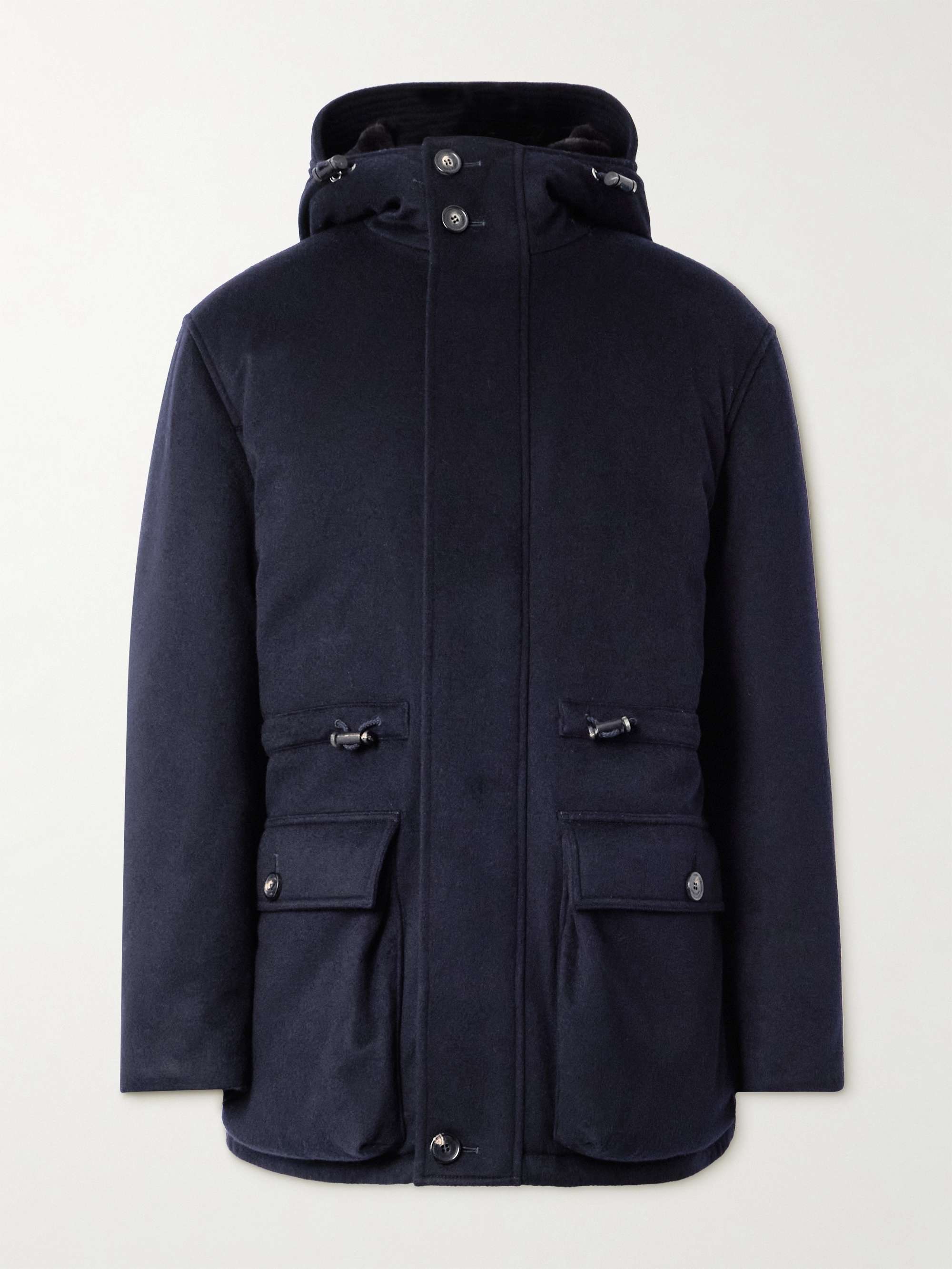 Damiano Shearling-Lined Padded Storm System® Cashmere-Felt Hooded Jacket view