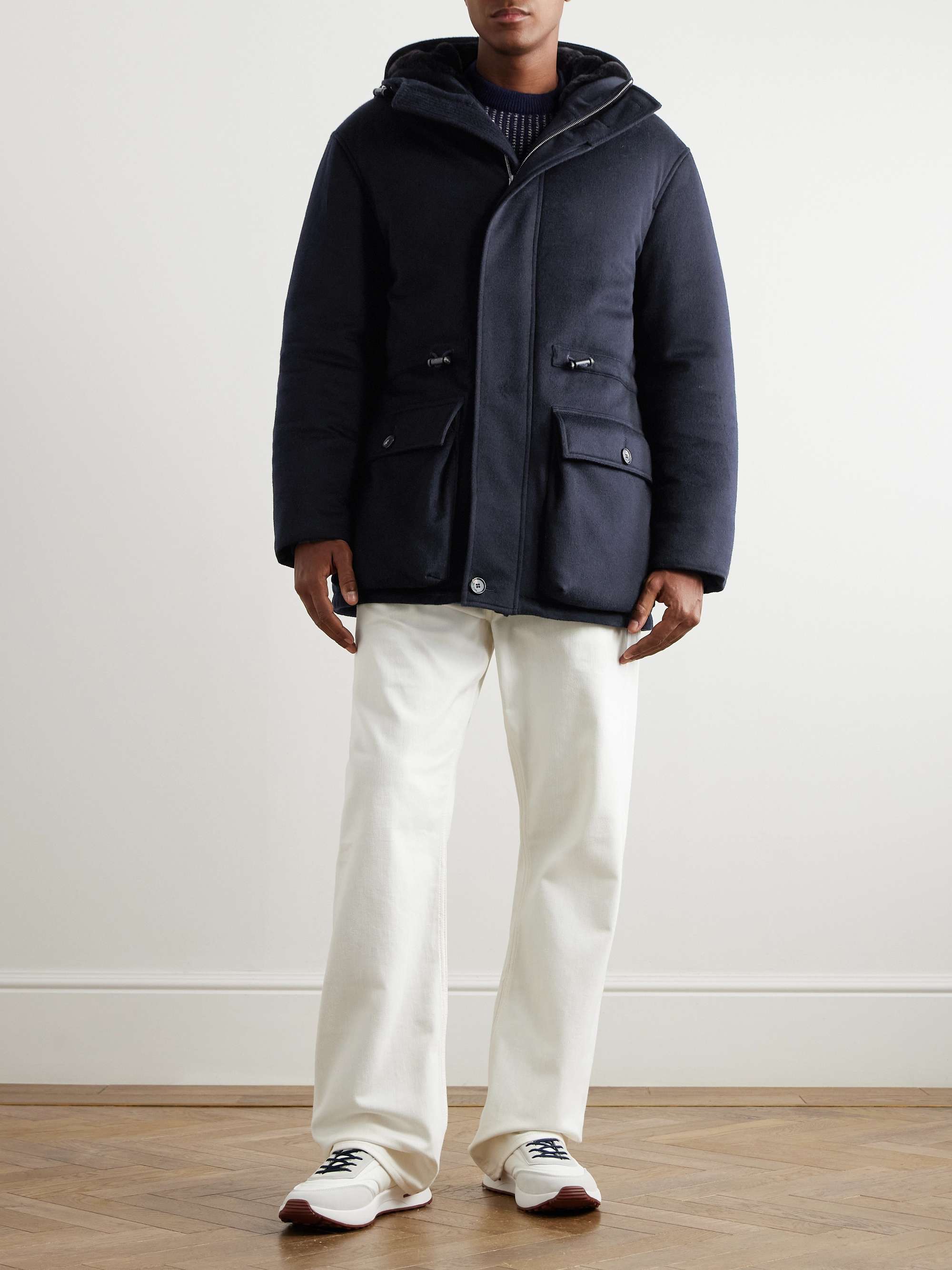 Damiano Shearling-Lined Padded Storm System® Cashmere-Felt Hooded Jacket view
