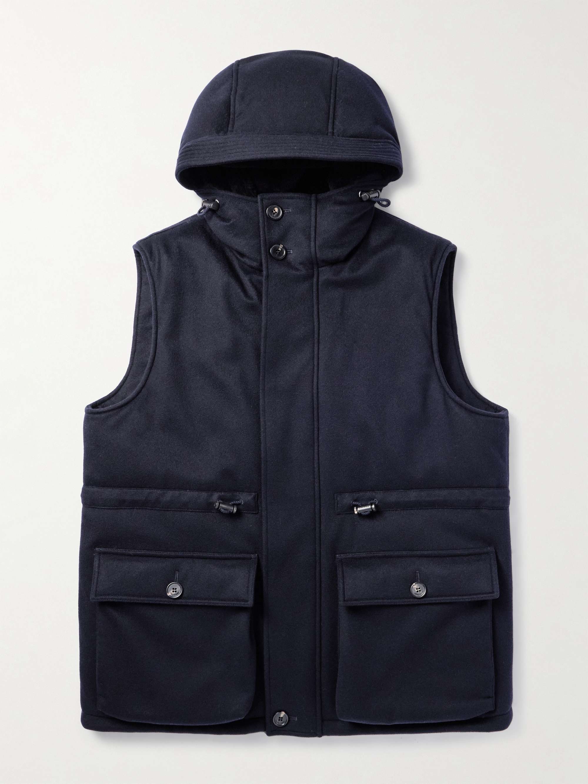 Damiano Shearling-Lined Padded Storm System® Cashmere-Felt Hooded Gilet view