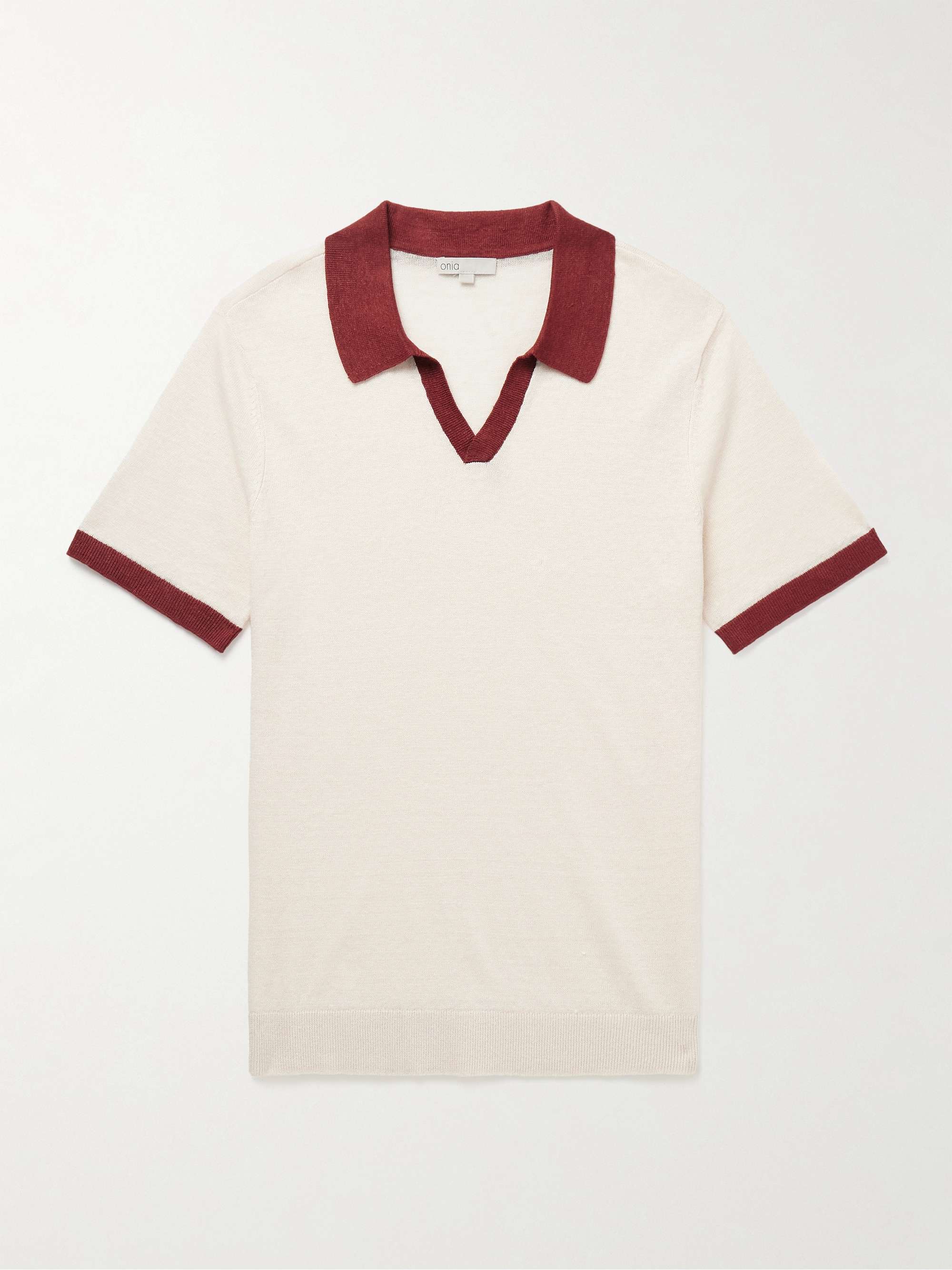 Johnny Two-Tone Linen Polo Shirt view