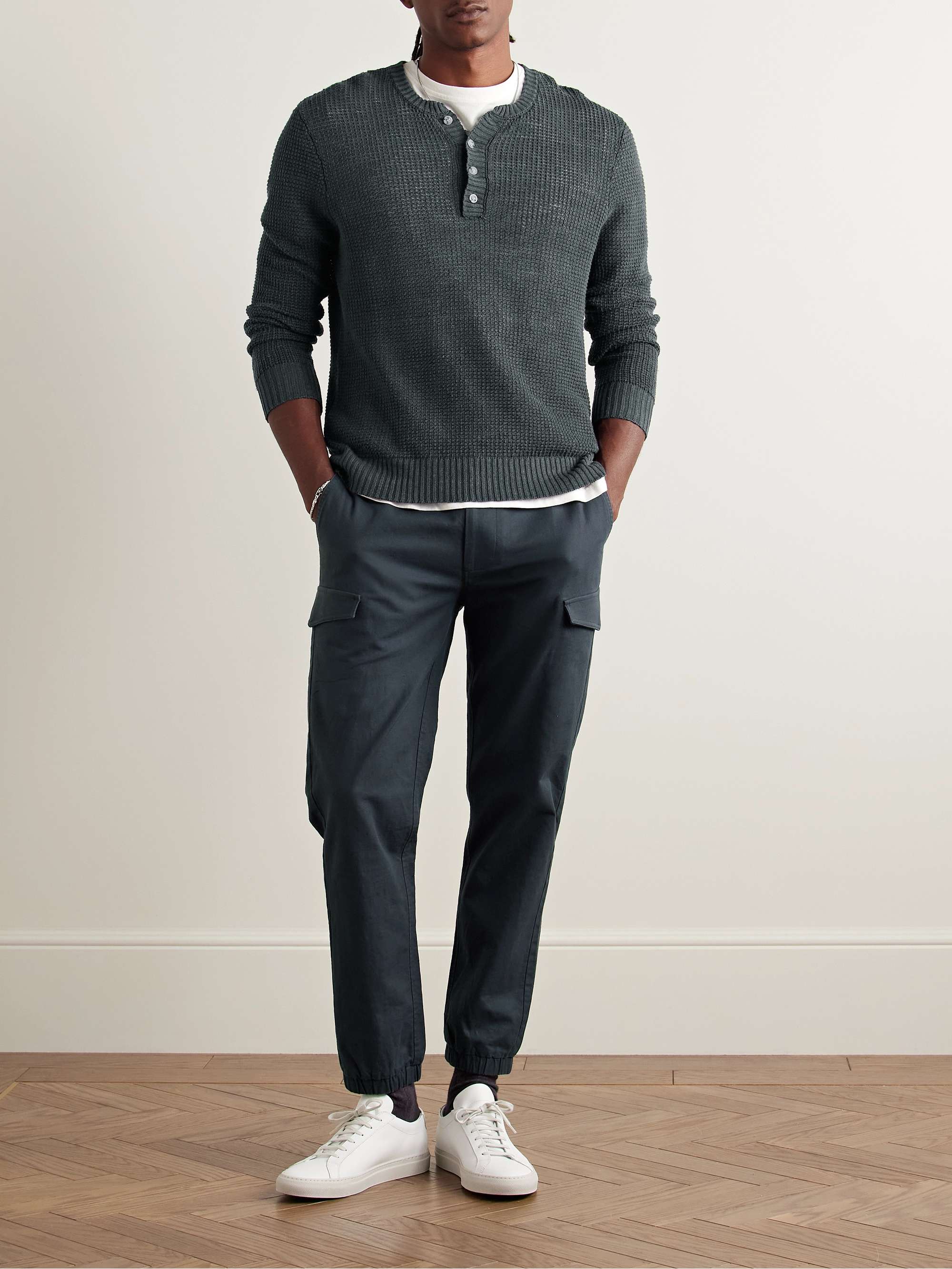 Tapered Linen Cargo Trousers view