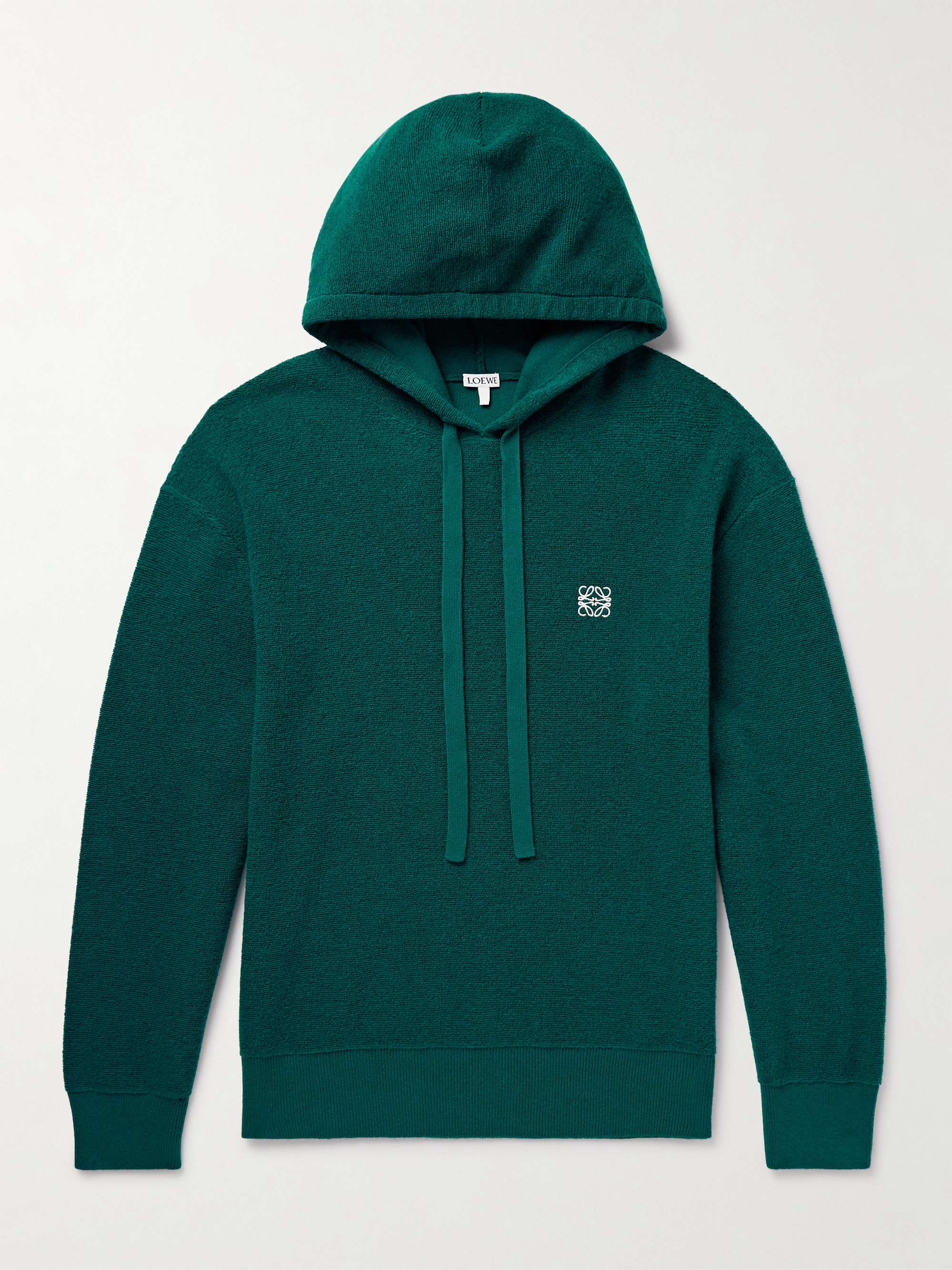 Logo-Embroidered Wool-Terry Hoodie view