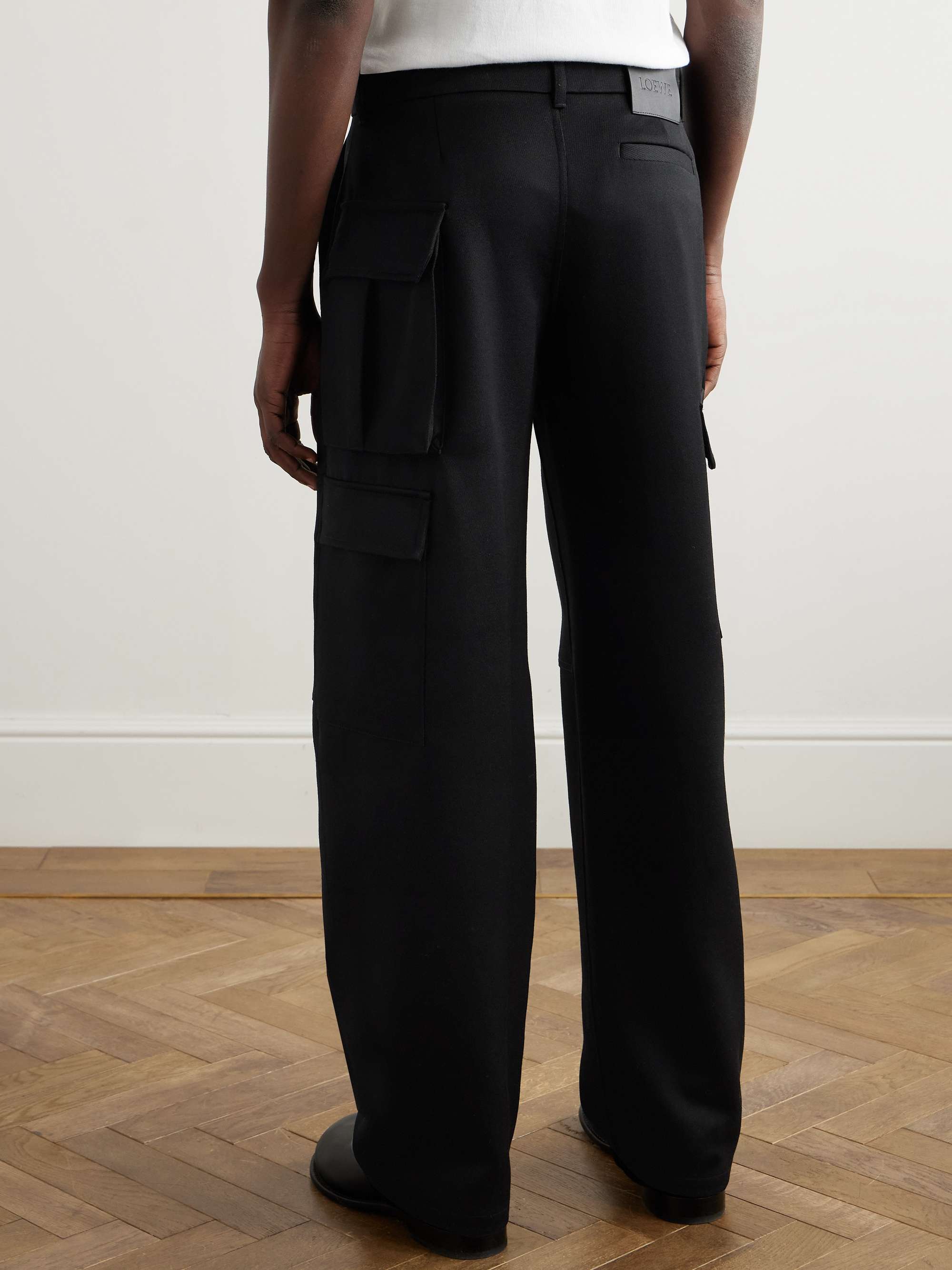 Straight-Leg Panelled Wool-Twill Cargo Trousers view