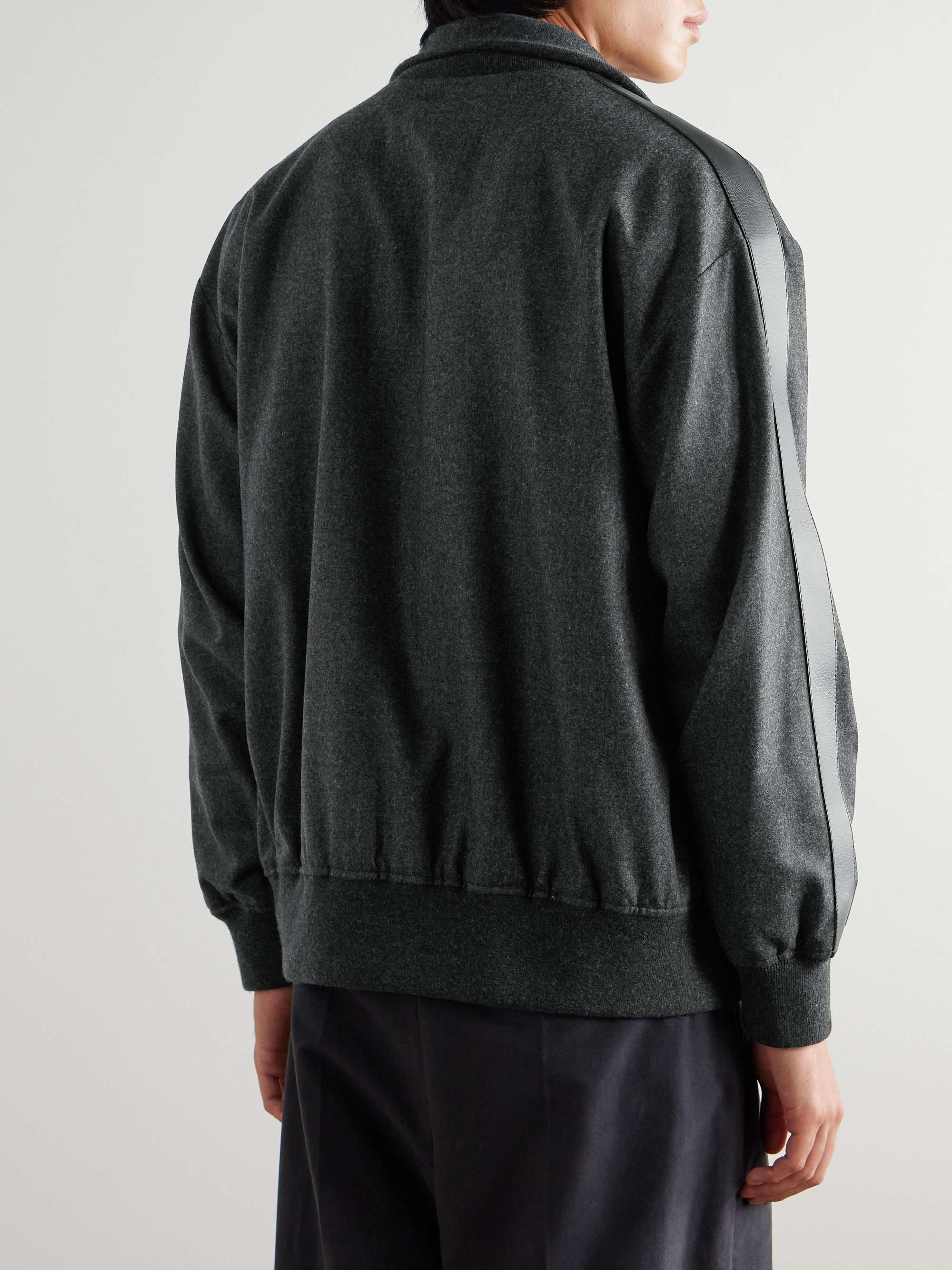 Wool and Cashmere-Blend Flannel Bomber Jacket view