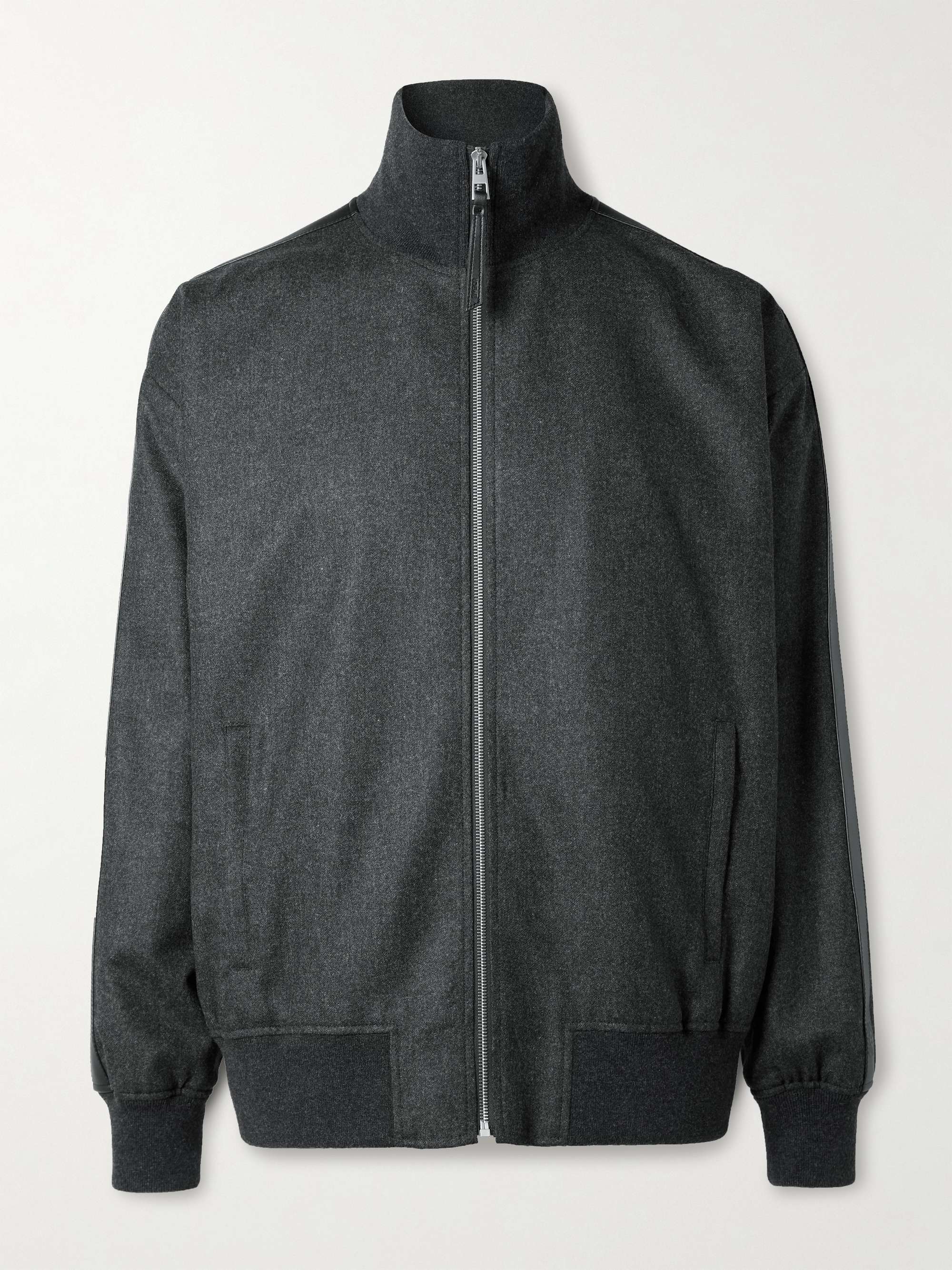 Wool and Cashmere-Blend Flannel Bomber Jacket view