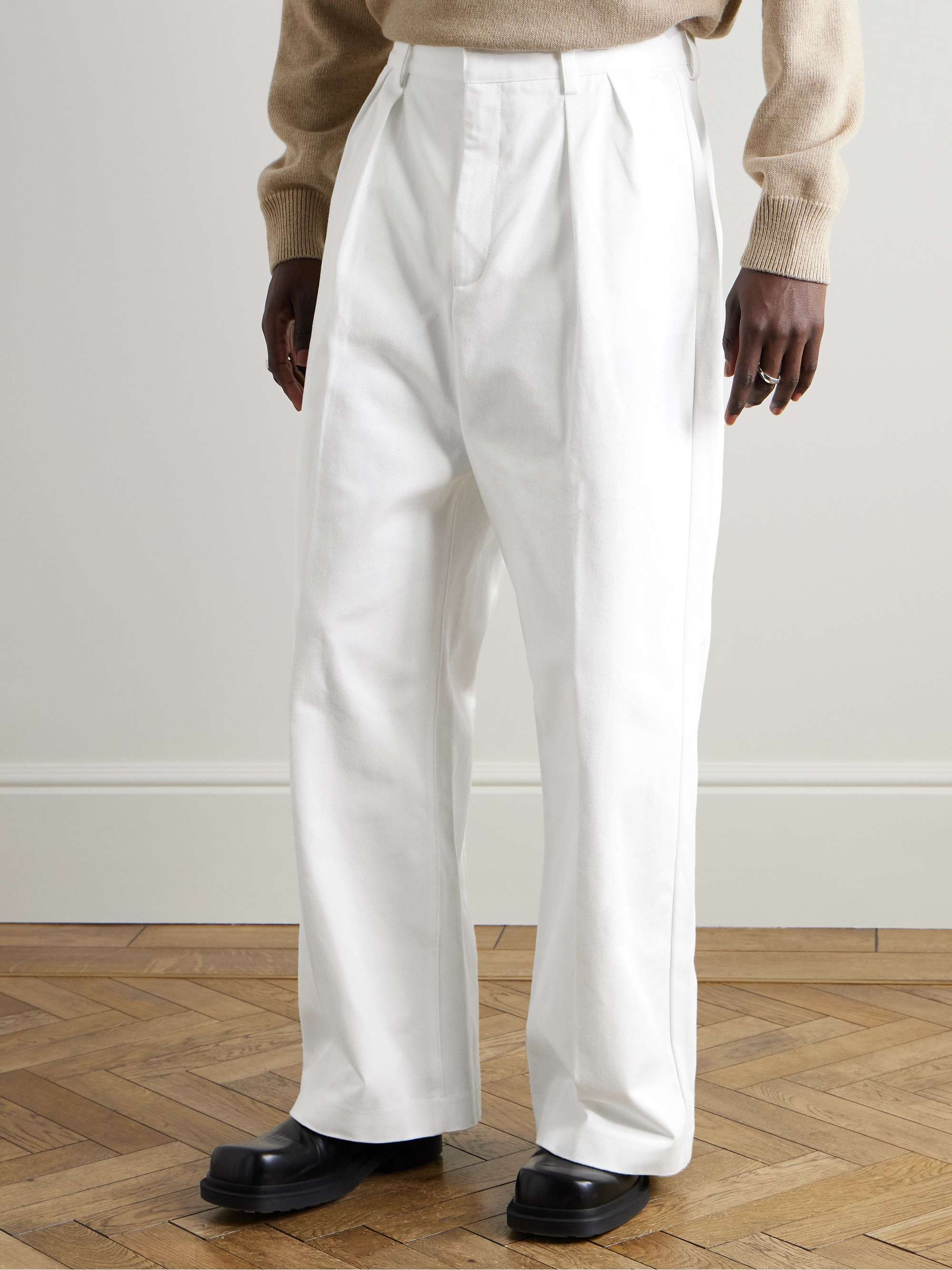 Straight-Leg Pleated Jeans view